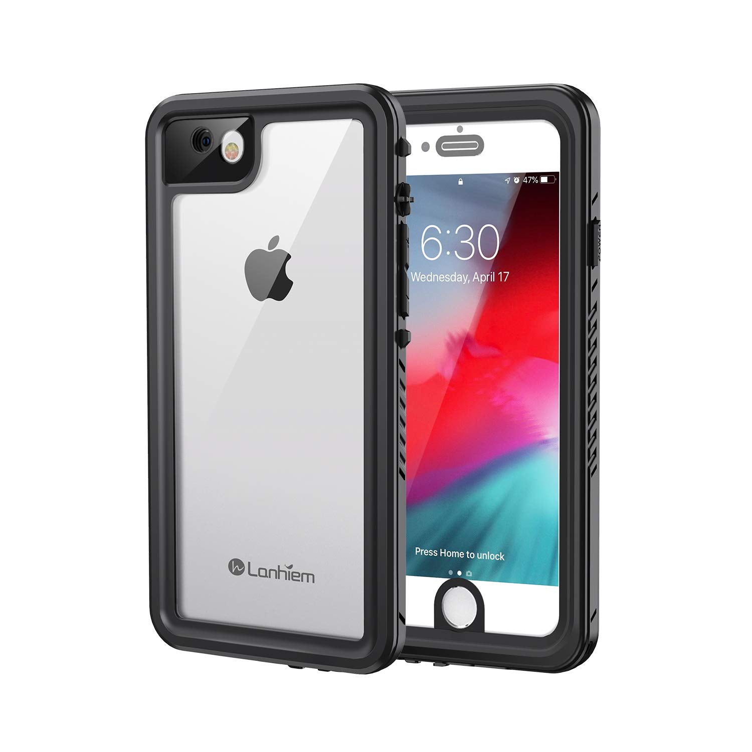 Lanhiem for iPhone 8 Plus Case, for iPhone 7 Plus Case, IP68 Waterproof Dustproof Case with Built-in Screen Protector, Full Body
