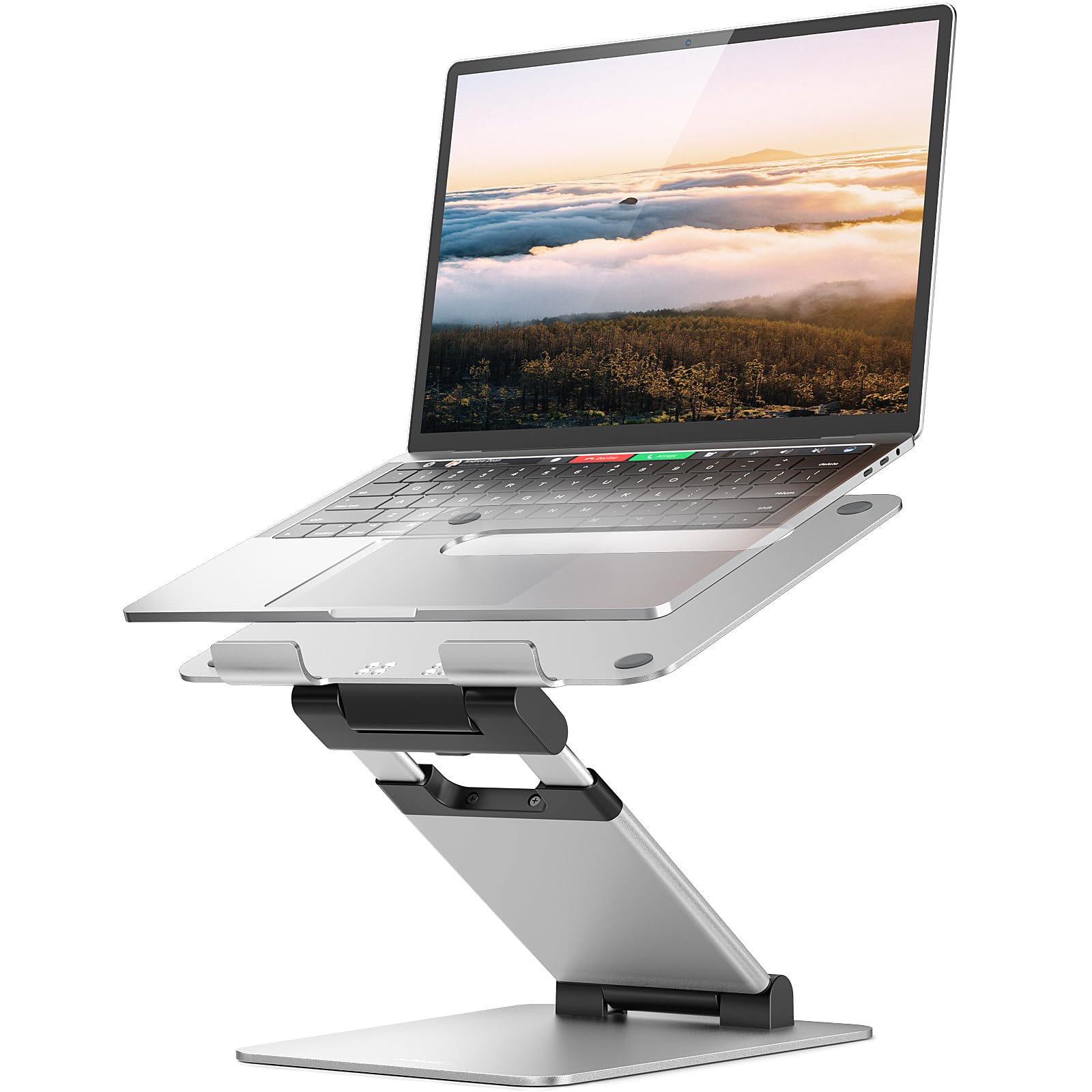 Nulaxy Laptop Stand, Ergonomic Sit To Stand Laptop Holder Convertor, Adjustable Height From 2.1' To 13.8', Supports Up To 22Lbs, Compatible With Macbook, All Laptops Tablets 11 17'   Silver