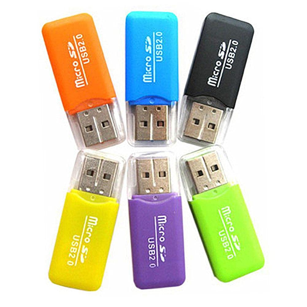 Vizgiz 6 Pack Micro Sd Card Reader Sdxc Tf Usb 2.0 T Flash Microsd Transflash Memory Card Reader Adapter Writer Mini Ice Cool Fo