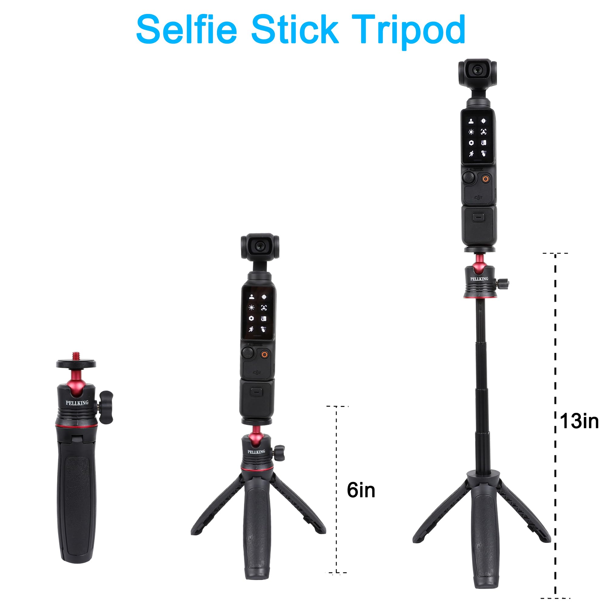 Pellking Tabletop Tripod And Selfie Stick Tripod Kit For Dji Osmo Pocket 3 2 Camera
