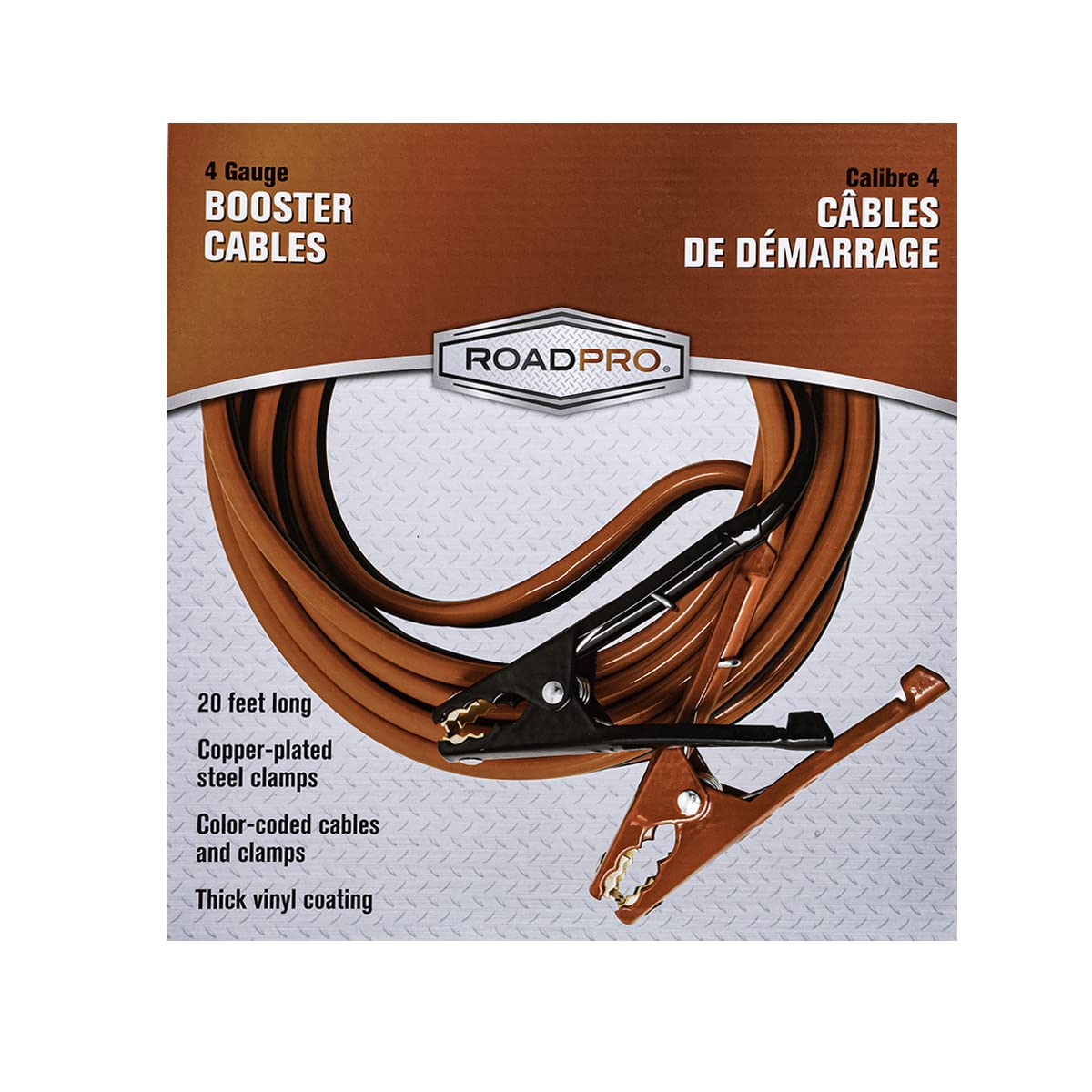 Roadpro Rp04955 4 Gauge Booster Cables - 20 Foot Long