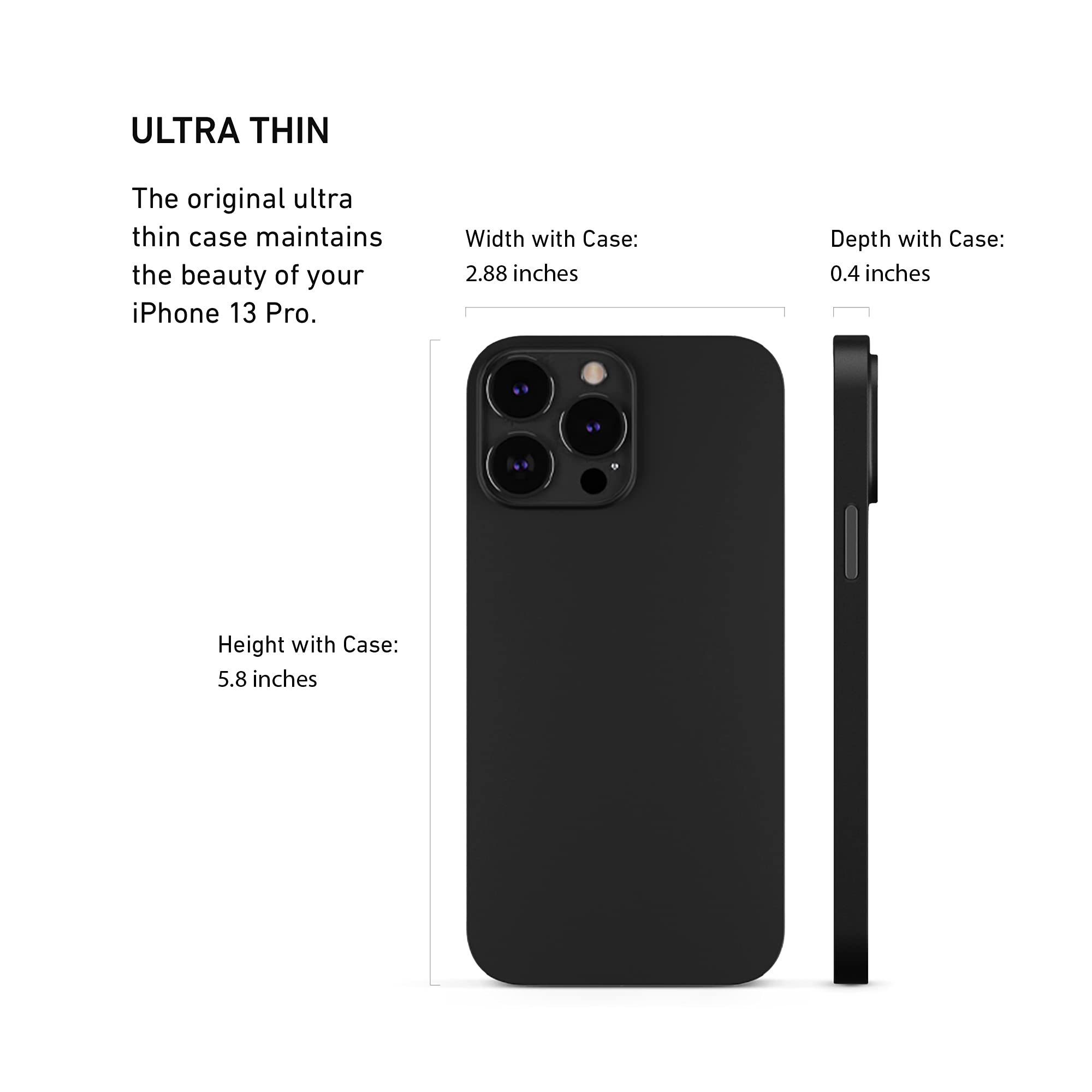 Peel Ultra Thin Iphone 13 Pro Case, Blackout   Minimalist Design | Branding Free | Protects And Showcases Your Apple Iphone 13 P