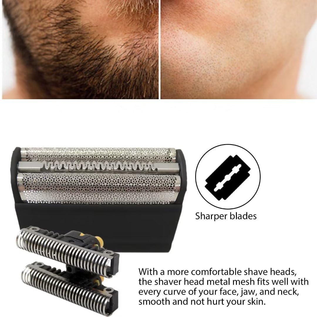 31B Electric Shaver Replacement Foil Head With Cutter Compatible For B Raun 5000 6000 Series 6012, 6015, 6312, 6510, 6512, 6515,