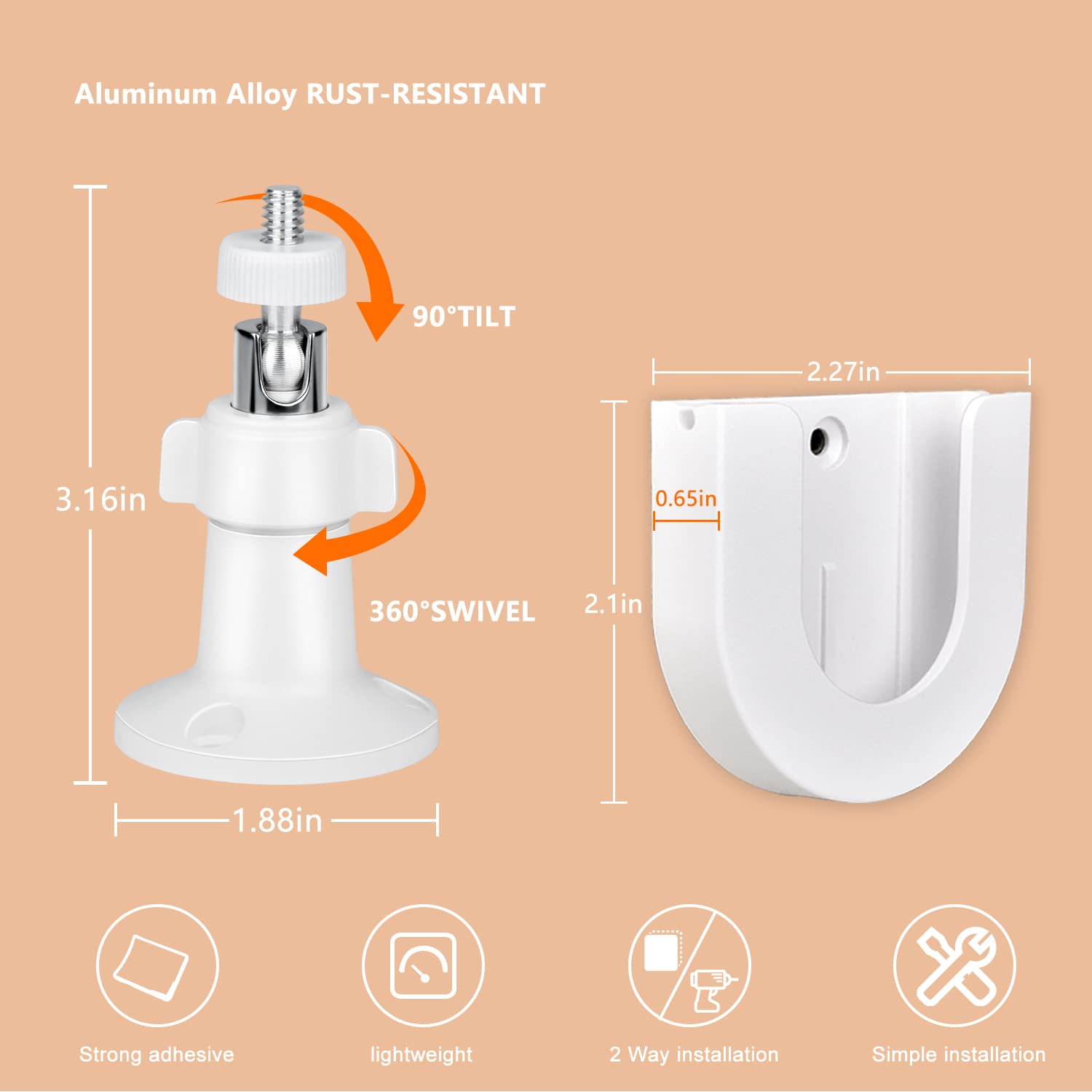 Strong Adhesive Wall Mount For Ring Camera&Stick Up Cam Battery,Indoor Outdoor Mount Bracket For Arlo Pro/Pro 2/Pro 3/Ultra/Ultr