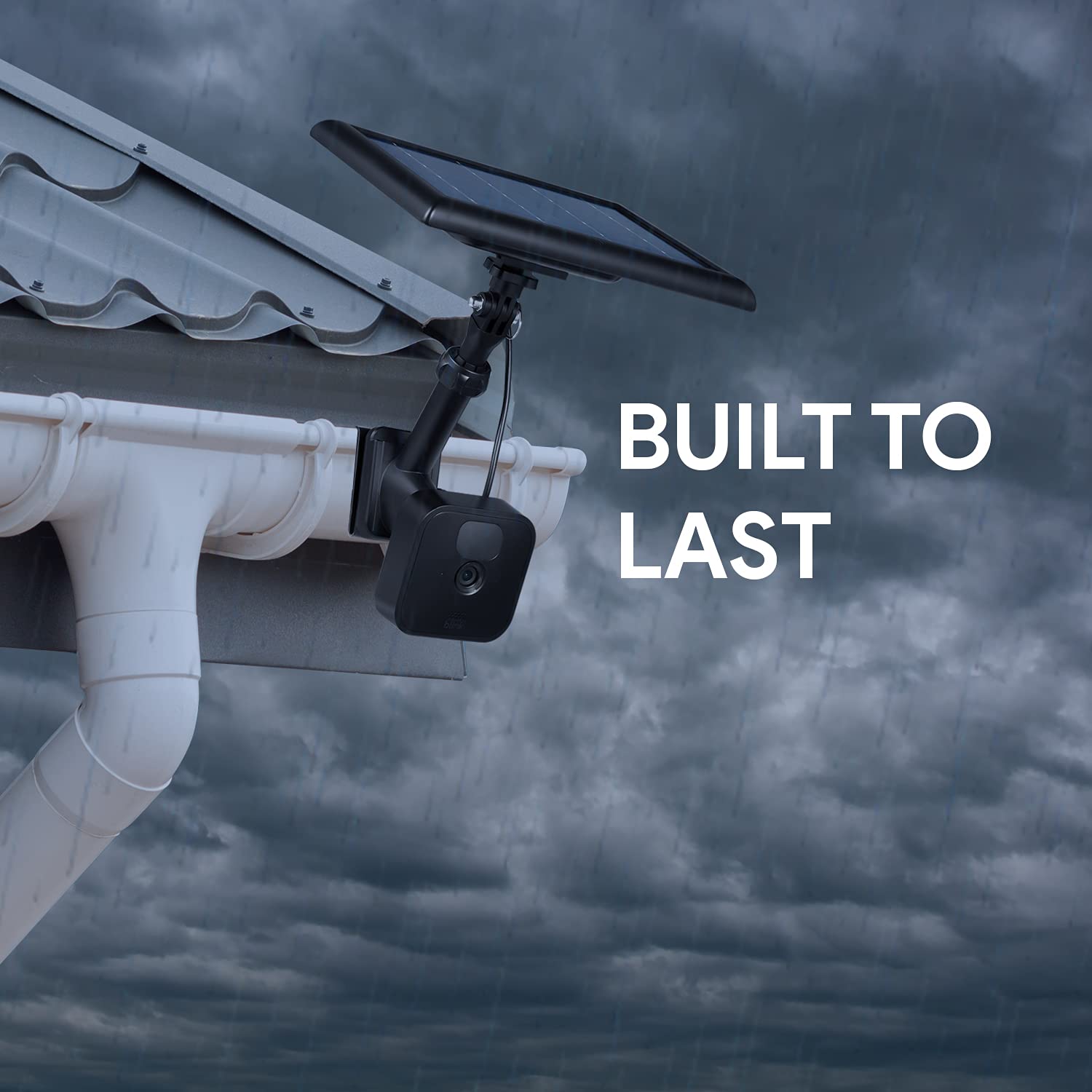 Wasserstein 2 In 1 Universal Gutter Mount For Camera & Solar Panel Compatible With Wyze, Blink, Ring, Arlo, Eufy Camera (Black)