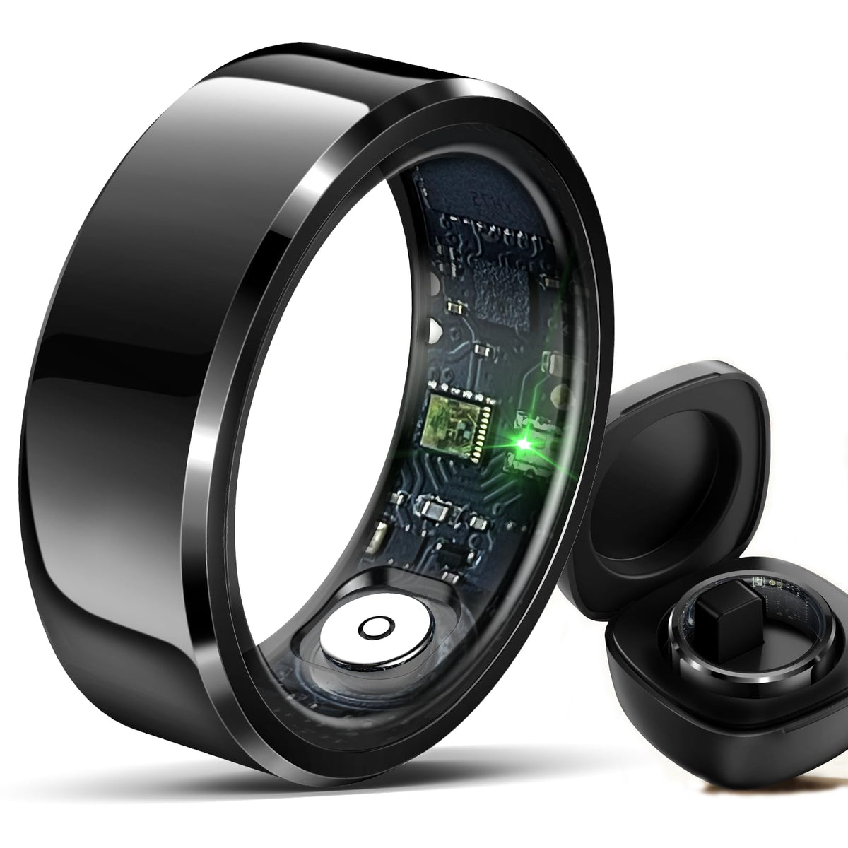 Hittopss Smart Ring, Fitness Sleep Health Tracker Rings For Men Women, No App Subscription, Sleep Tracking, Heart Rate, Blood Ox