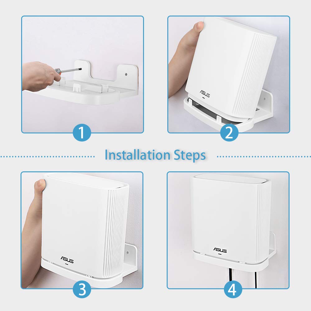 Wall Mount Holder For Asus Zenwifi Ax Whole Home Tri Band Mesh Wifi 6 System (Xt8)(Ct8)(Xt9),Simple And Sturdy Wall Mount Holder Stand Bracket By Holaca (2 Pack, White)