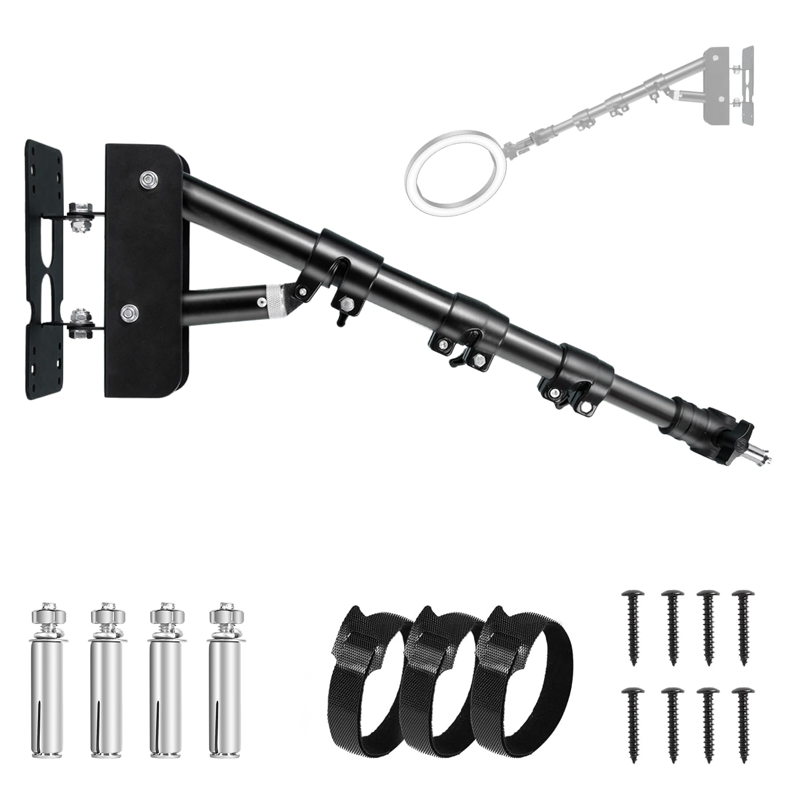 Fotoumgl Ring Light Wall Mount  41.7In/106Cm, Adjustable Wall Mount Triangle Boom Arm With 180 Flexible Rotation, For Photograph