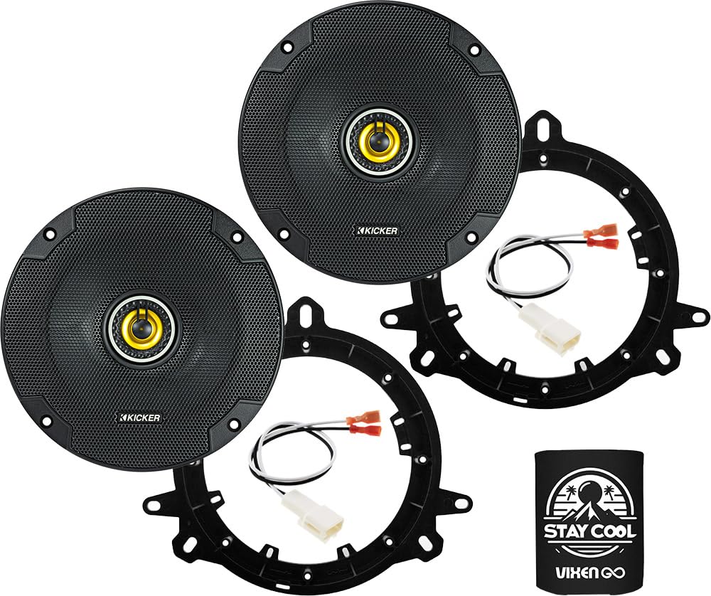 KICKER Rear Door 6.5 Speakers Kit for Subaru Forester 2019-2024 Upgrade Kit - Pair of CS Series 6 1/2 Inch Coaxial Speakers with