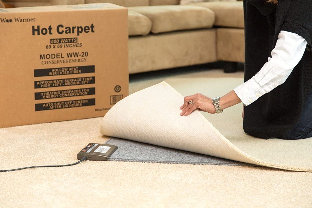 Woo Warmer Hot Carpet Under Rug Radiant Floor Heater Electric Mat Electric Carpet Electric Heated Area Rug Great For Yoga (500 W
