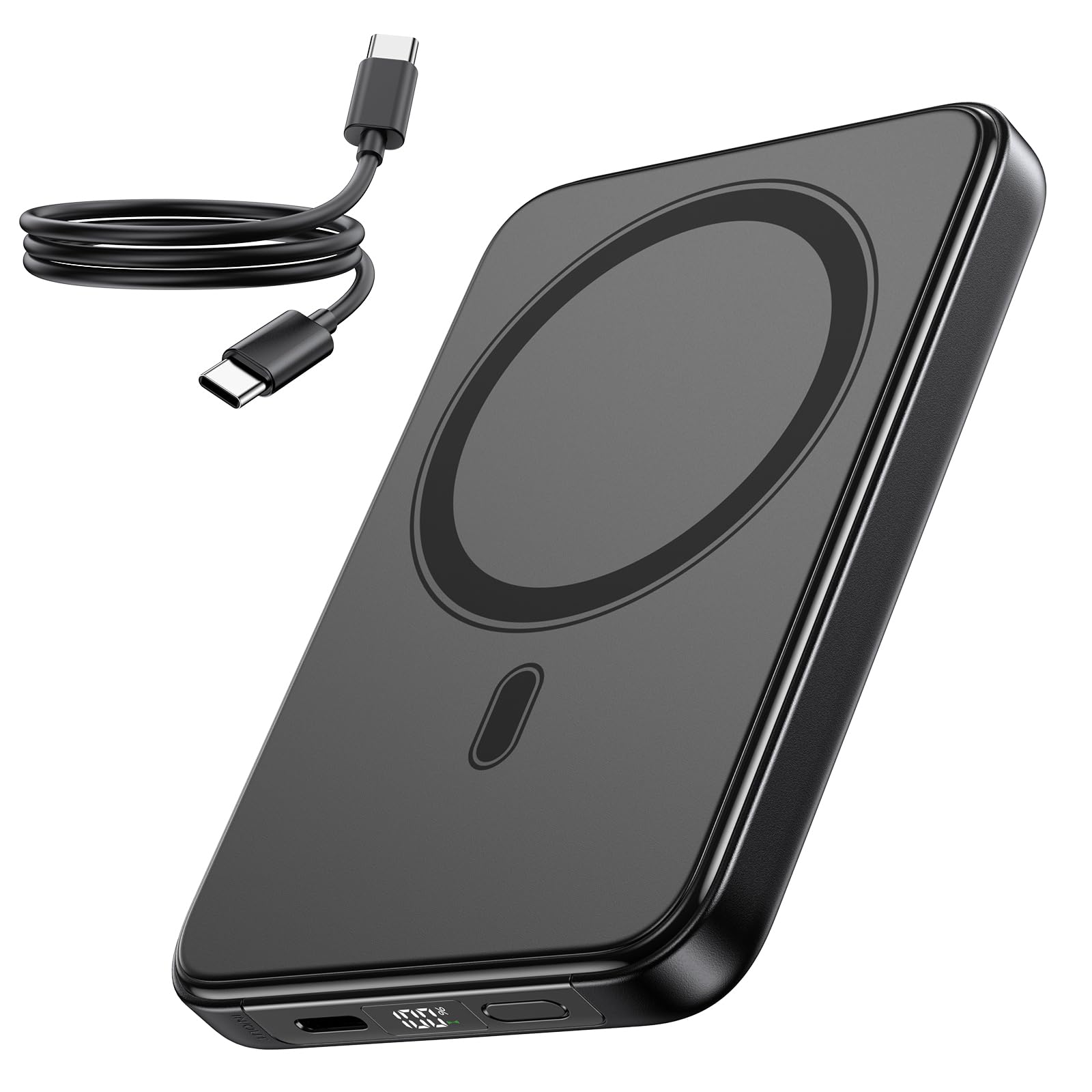 A ADDTOP Magnetic Portable Charger 10000mAh Slim  15W Wireless Power Bank with USBC Cable  20W Fast Charging PD QC 3.0 Batter