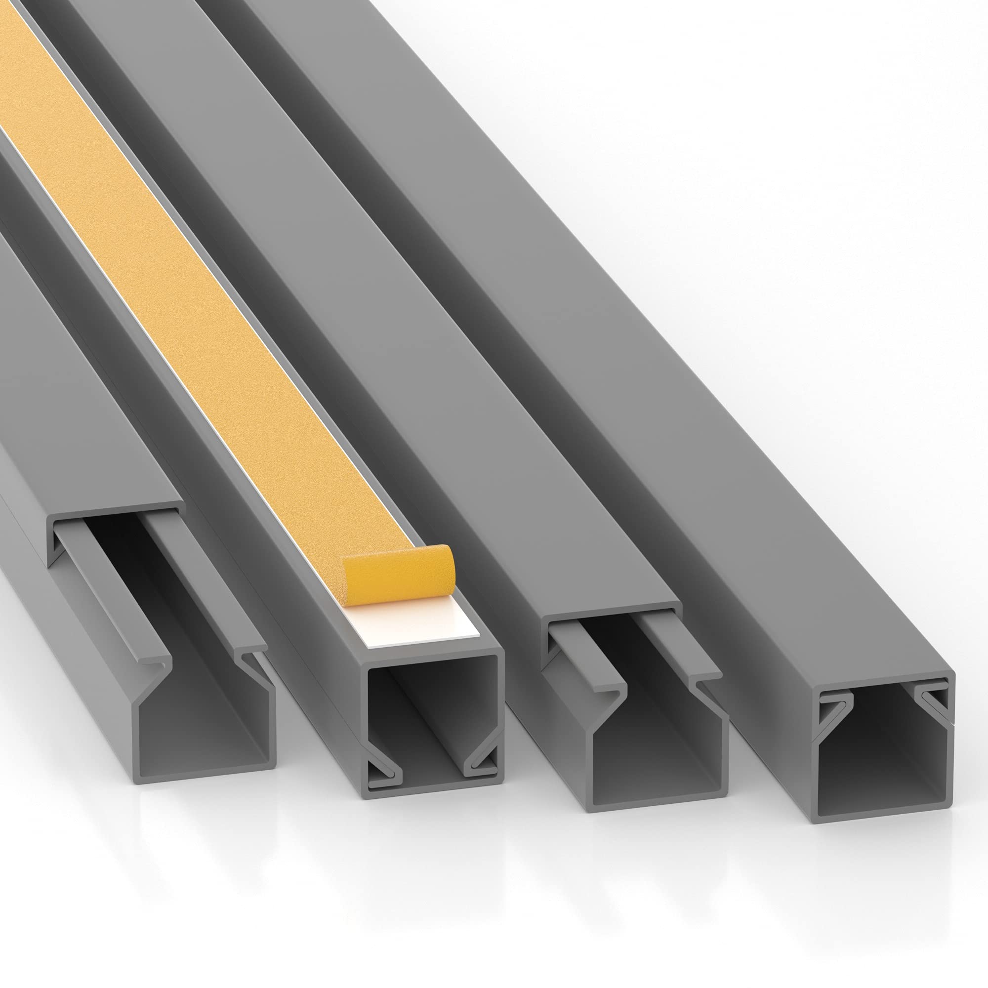 Cilson 393In Cord Cover Raceway Kit   10 Pcs, Self Adhesive Cable Cover Channel For Walls And Ceilings, Paintable Cord Concealer