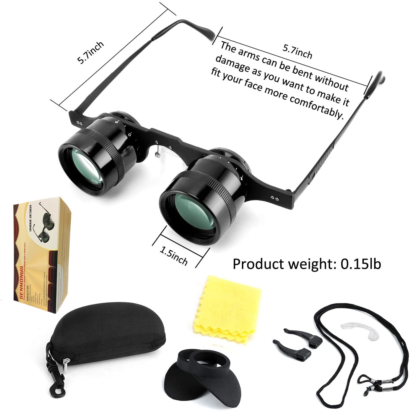 Professional Hands Free Binocular Glasses For Fishing, Bird Watching, Sports, Concerts, Theater, Opera, Tv, Sight Seeing, Hands