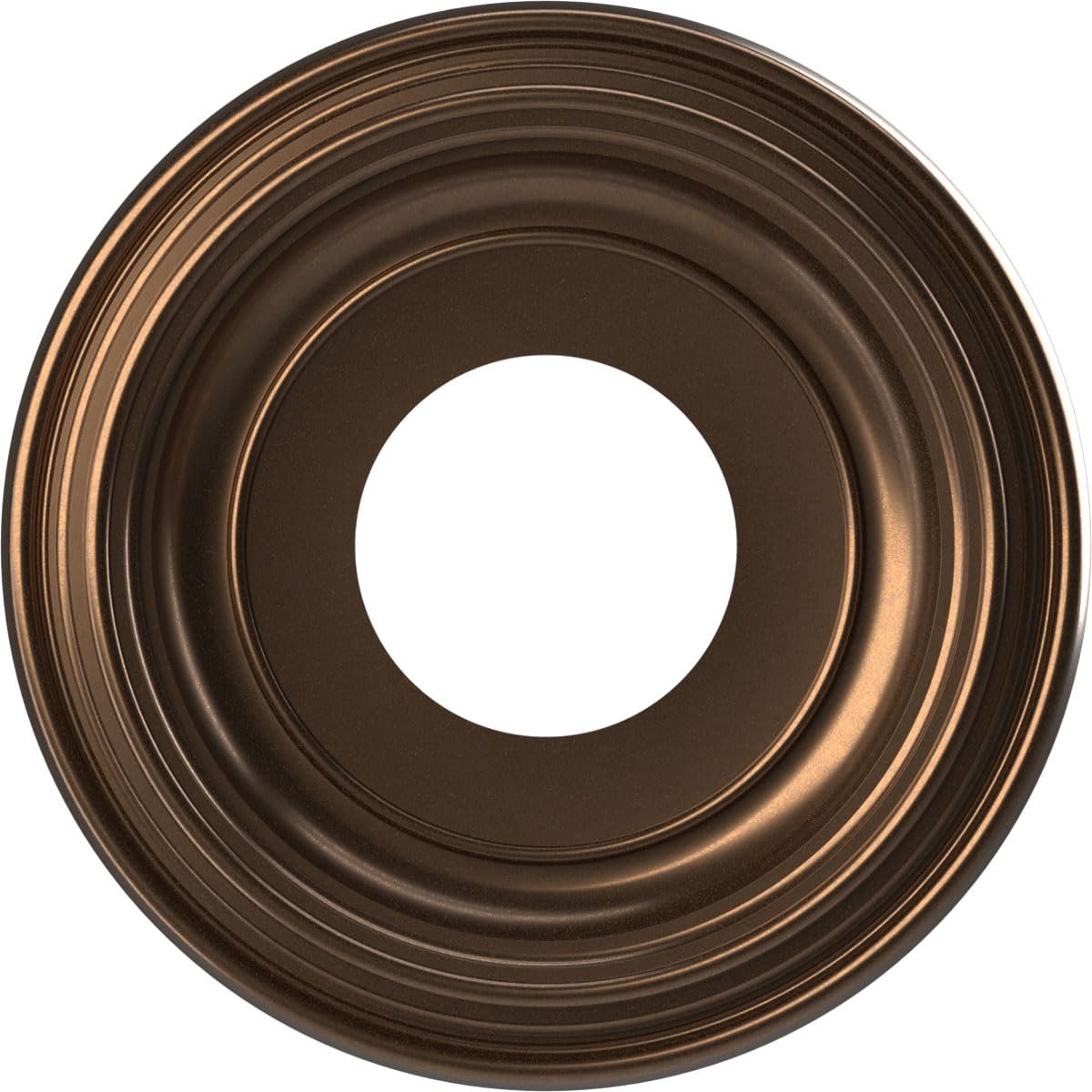 10OD x 3 1/2ID x 1 1/8P Traditional Thermoformed PVC Ceiling Medallion (Fits Canopies up to 5 1/2), Metallic Antique Brass