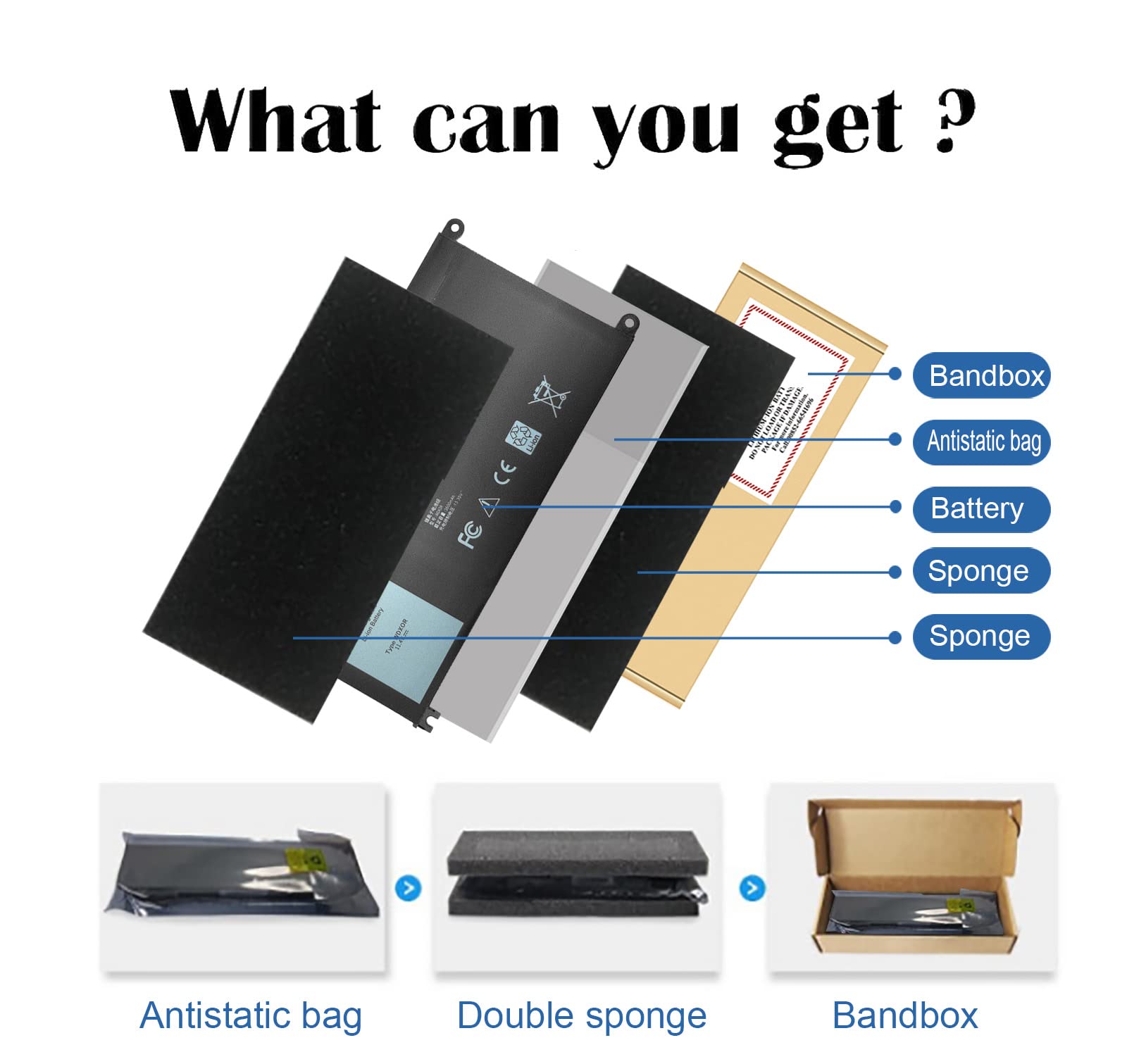 Wdxor 42Wh Battery Wdxor For Dell Inspiron 15 5000 7000 7579 7573 7560 7569 7570 5565 5567 5568 5570 5578 5579 7586 13 7368 5368