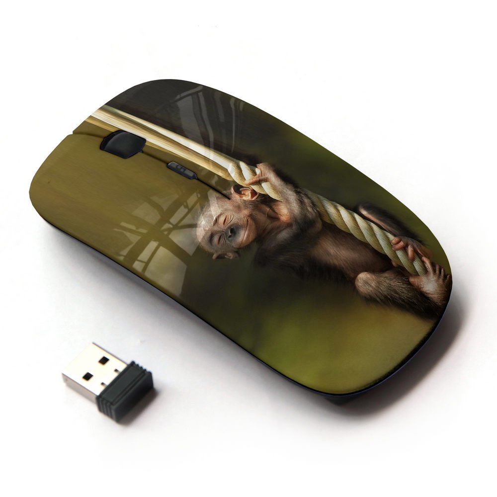 Koolmouse [ Optical 2.4G Wireless Mouse [ Monkey Green Nature Cute Baby Forest ]