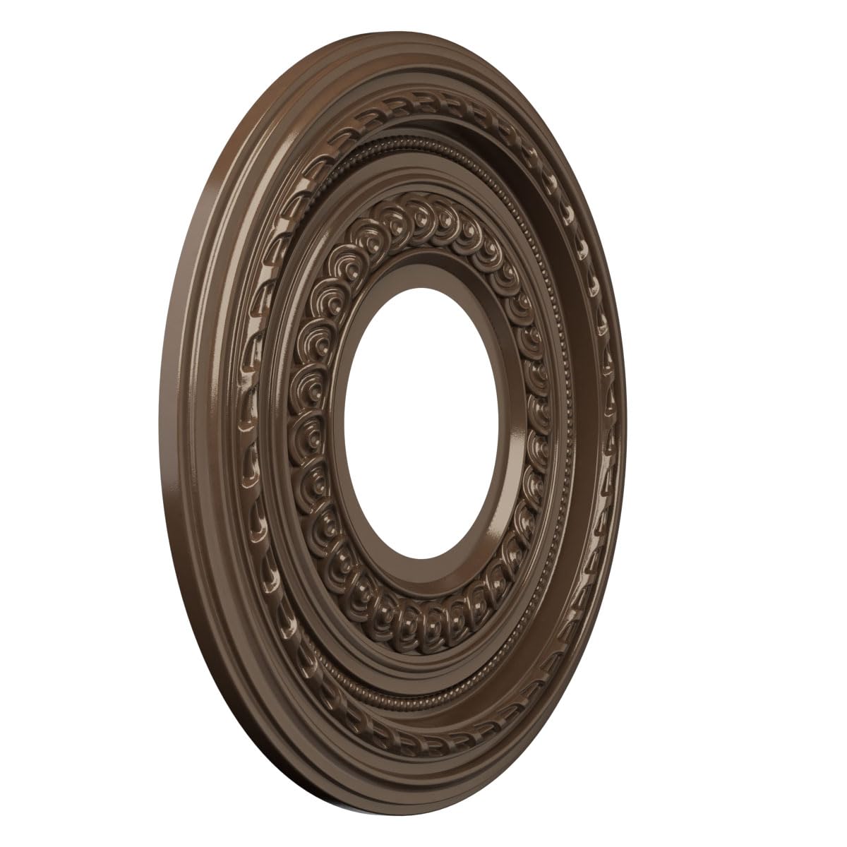 Ekena Millwork 10Od X 3 1/2Id X 3/4P Cole Thermoformed Pvc Ceiling Medallion (Fits Canopies Up To 4 1/4), Metallic Copper