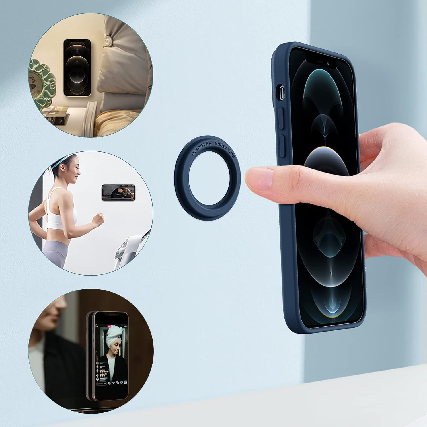 Nillkin Magsafe Wall Mount Magnetic Shower Phone Holder Waterproof, 2 Pack Snaphold Magnetic Sticker For Iphone 16 15 14 13 12 P