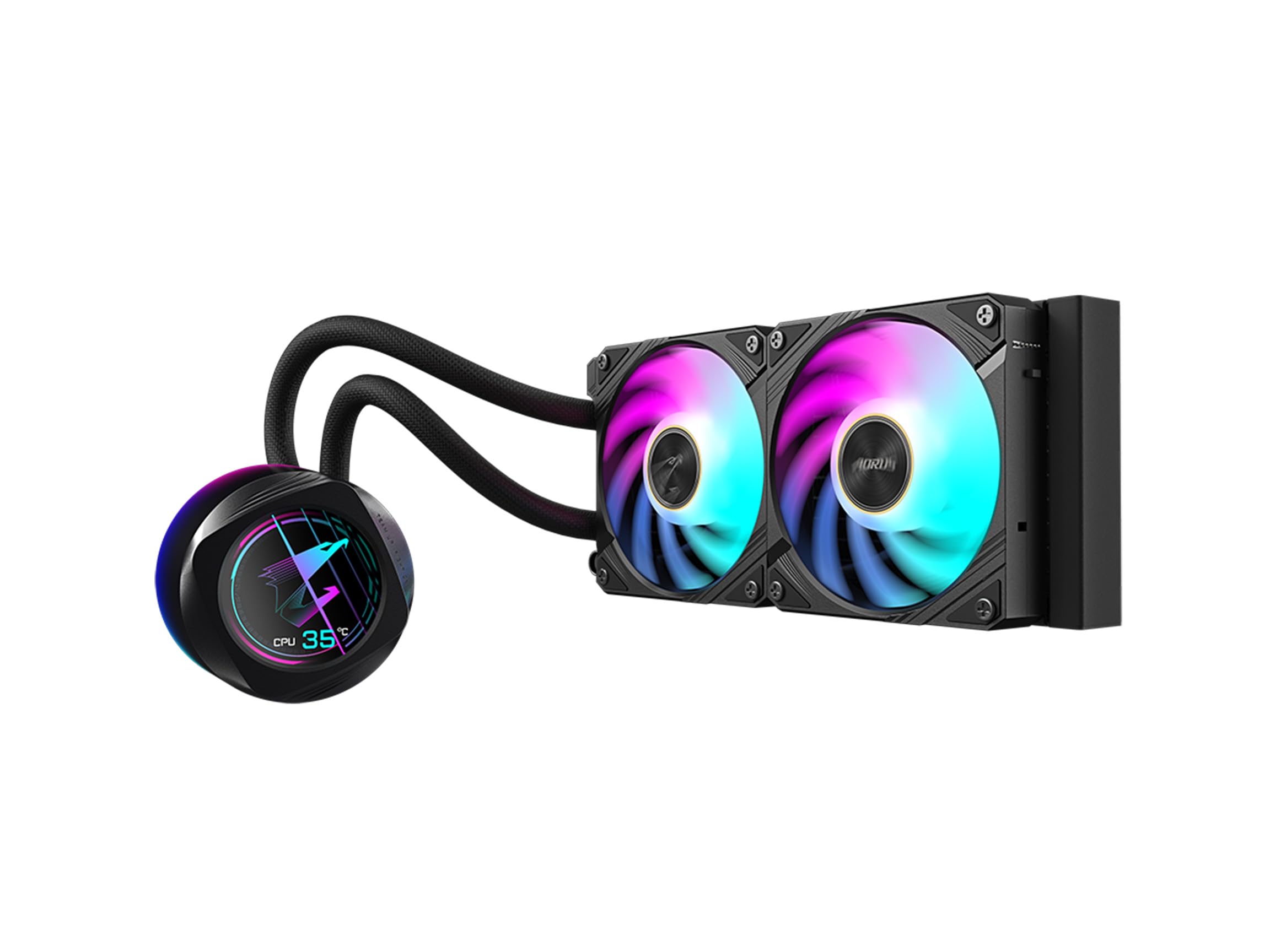 Aorus Waterforce X Ii 240 Liquid Cpu Cooler, 240Mm Radiator With 2X 120Mm Low Noise Argb Fans, Compatible With Intel Lga1700 And