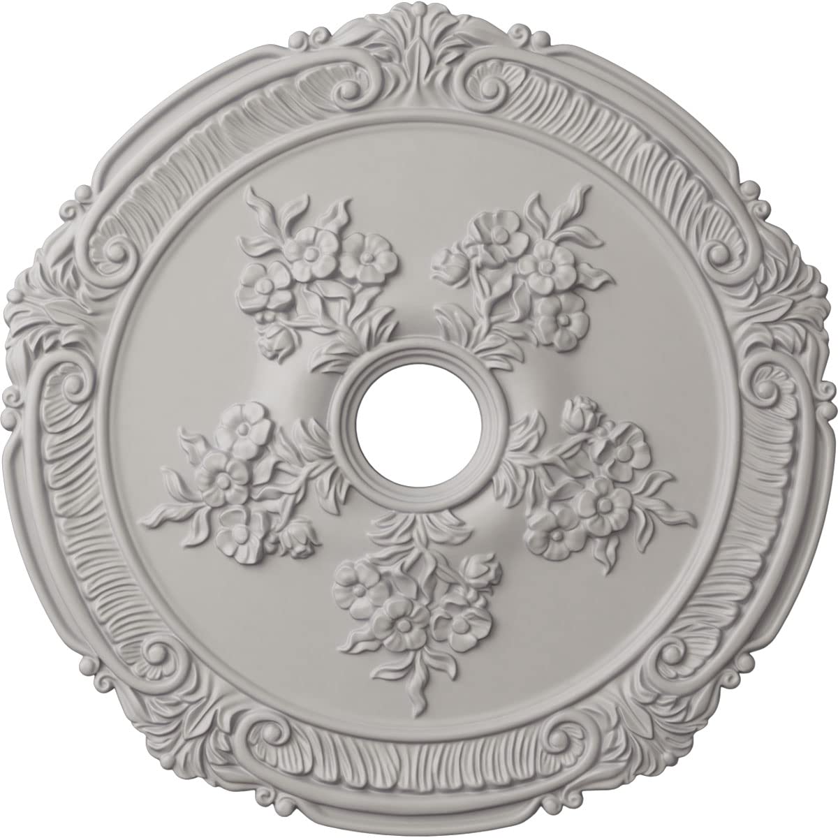 Ekena Millwork Cm26Atuwf Attica With Rose Ceiling Medallion, Ultra Pure White, 26''Od X 3 3/4''Id X 1 1/2''P