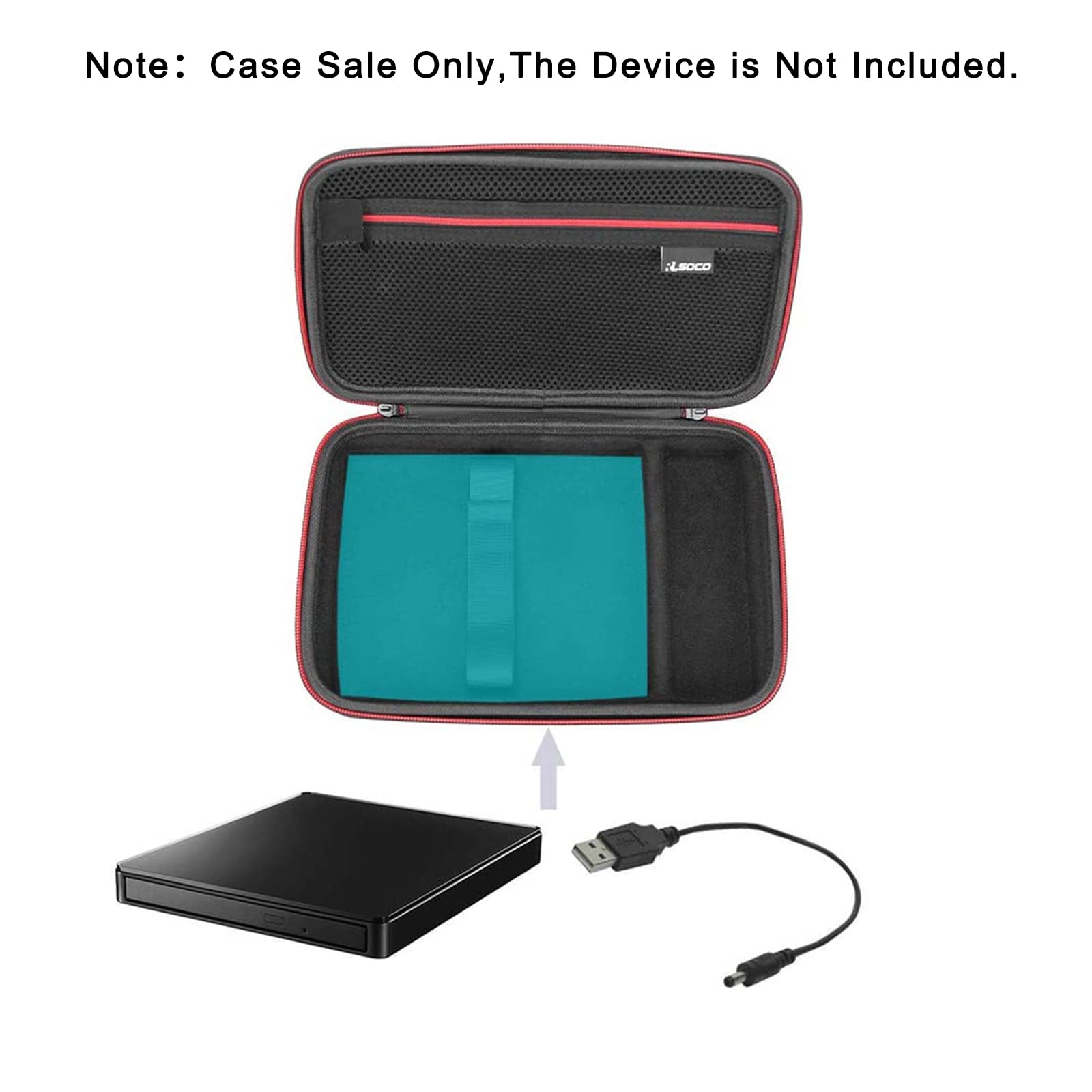 Rlsoco Carrying Case For Cd/Dvd External Drive Burner Reader Writer Player (Large Size:Fits Reader Up To 17Cm X 15Cm X 3.5Cm)