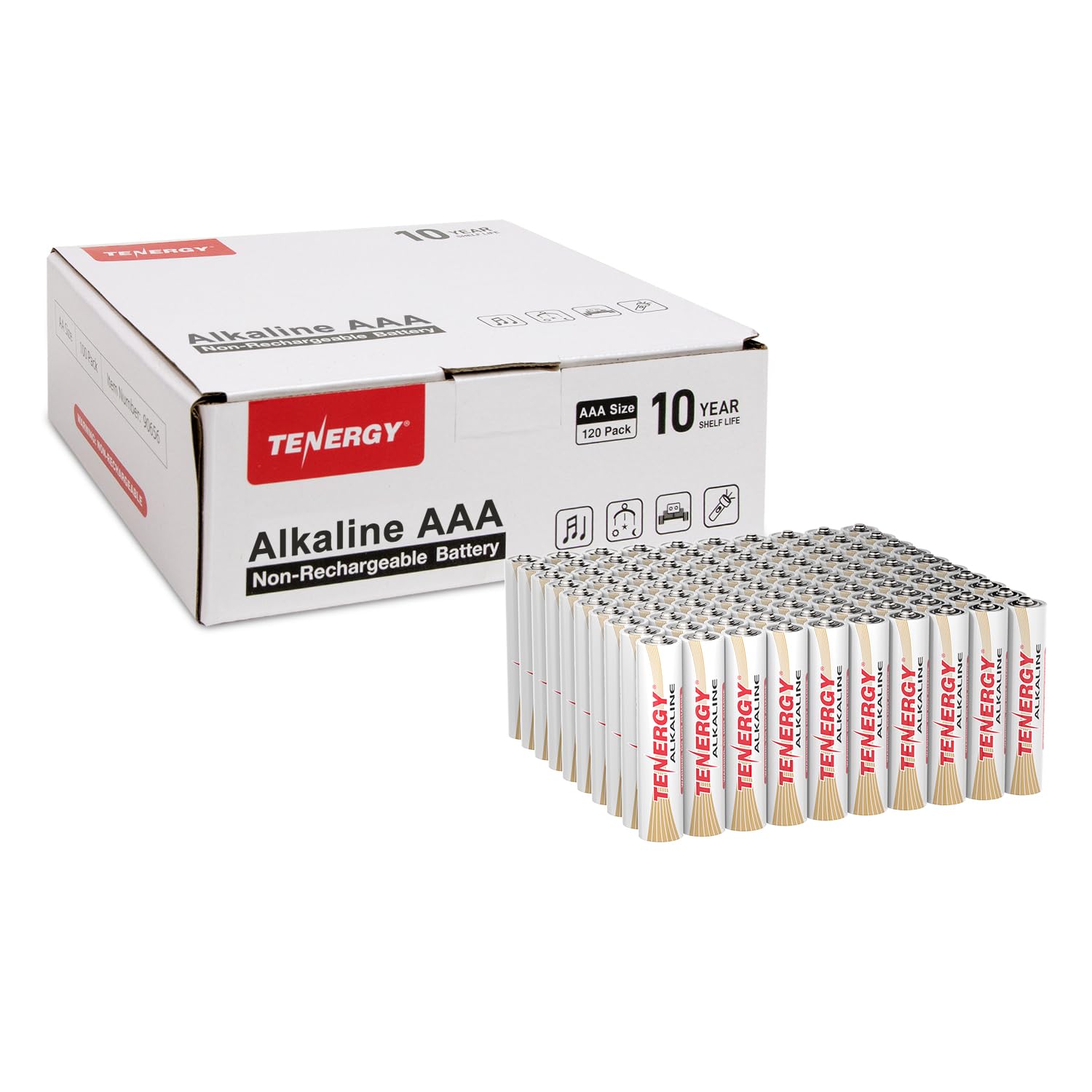 Tenergy 1.5V Aaa Alkaline Battery; High Performance Aaa Non Rechargeable Batteries For Clocks, Remotes, Toys & Electronic Device