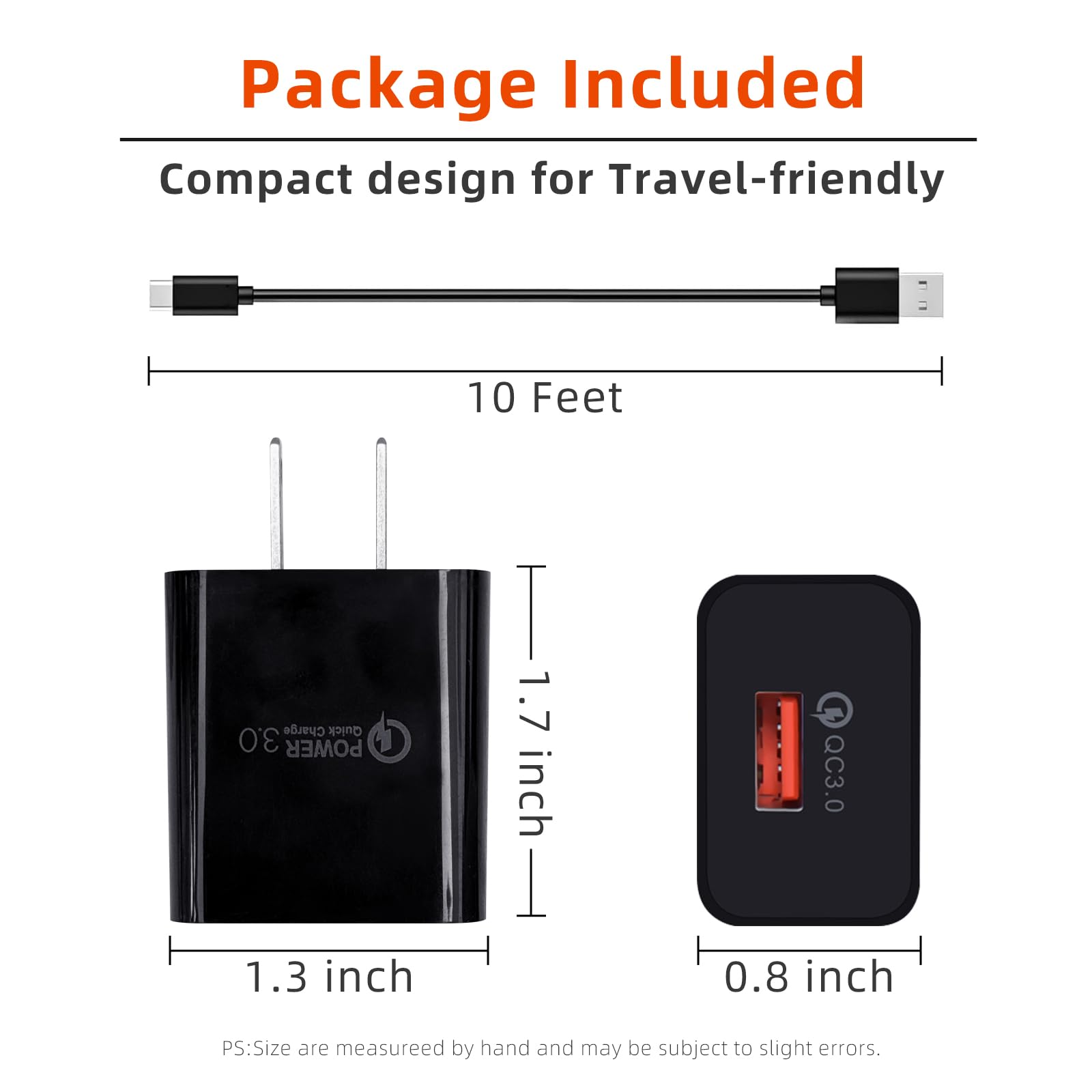 10Ft Charger For Motorola G 5G/G Stylus 5G 2022/2023,Razr/Razr+ 2023,G Power 5G 2023/2024,Mote Edge 2021/2022, Moto Z4/Z3/Z2/Z,G