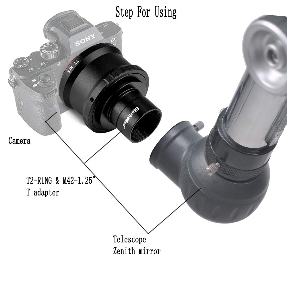 Starboosa T2 Ring & M42 To 1.25' Telescope T Adapter   For Sony Nex 3, 5, 6, 7, 5R, Vg40, A7R Ii, A6300, A6000 Etc