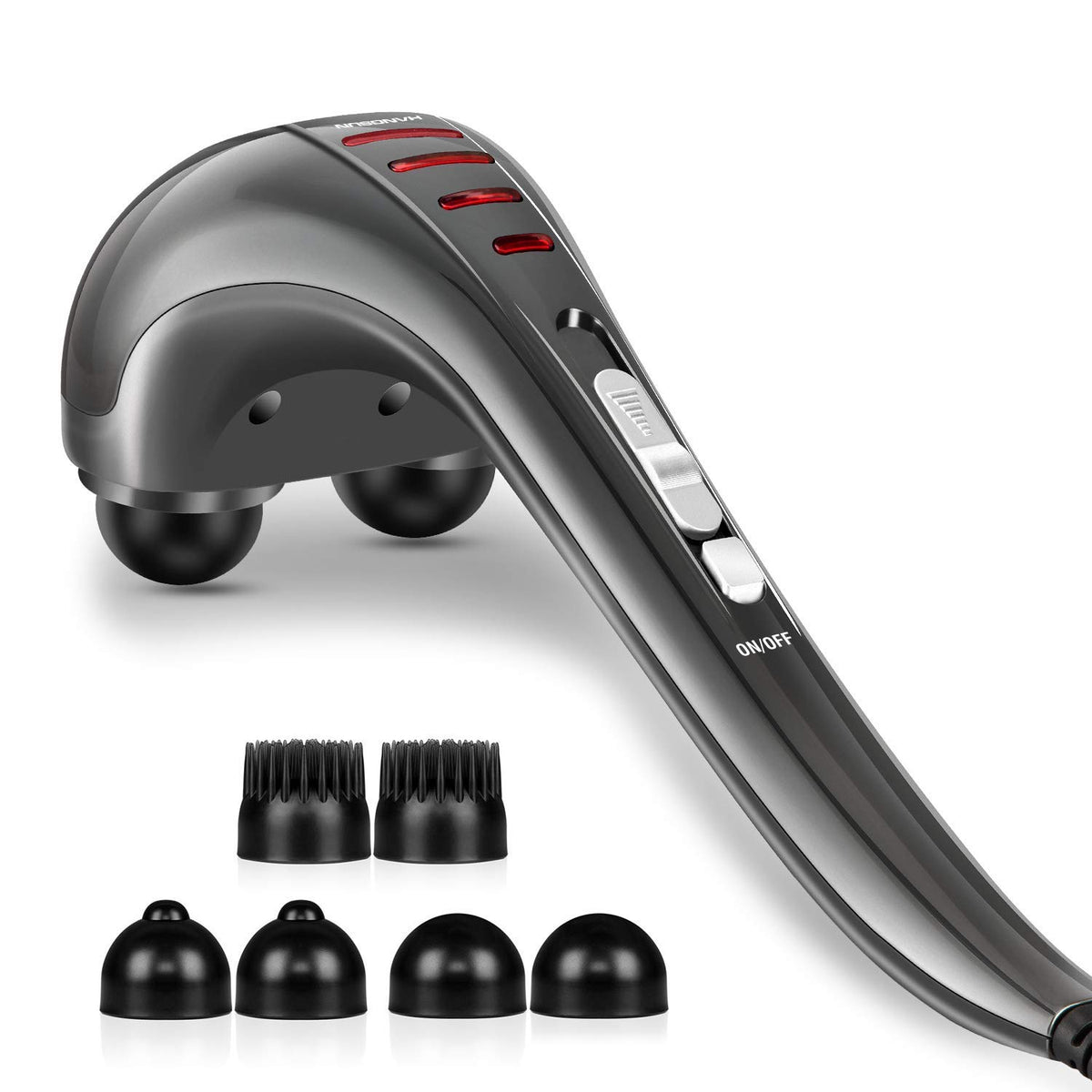Hangsun Handheld Neck Back Massager Mg460 Deep Tissue Percussion Massage For Shoulder, Leg, Foot, Muscles, Electric Double Head 