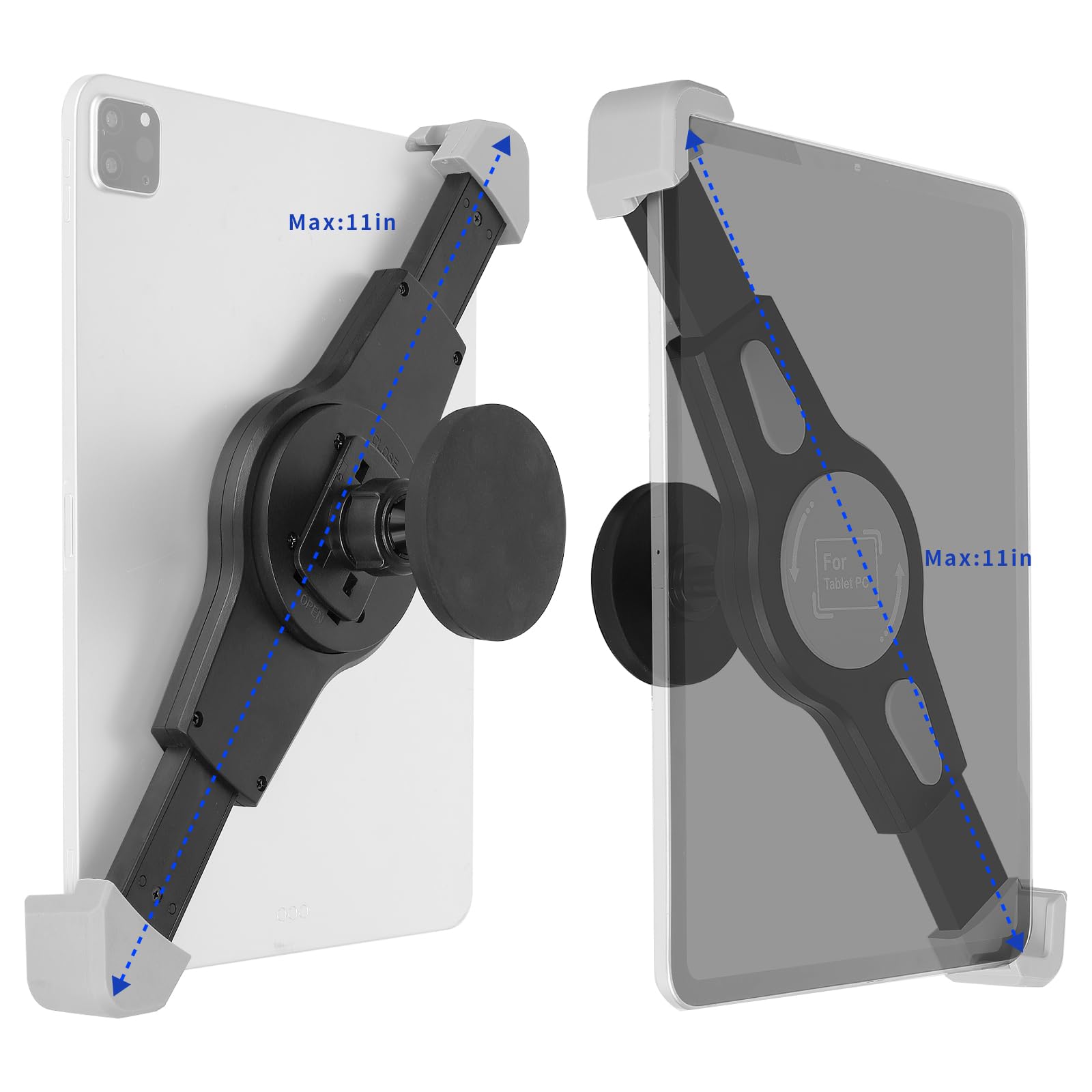 Mippko Magnetic Tablet Holder Ipad Fridge Mount For Cabinet/Metal Rack/Whiteboard/Gym Equipment,360�Rotation Clamp Strong Magnetic Base Attracts Metal Surface,Compatible With 7~11 Inch Ipad Devices