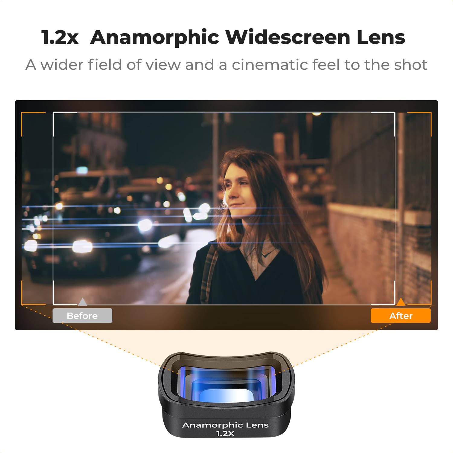 K&F Concept 1.2X Anamorphic Lens for DJI Osmo Pocket 3 Blue Streak Effect Magnetic Optical Glass Multi-Coated