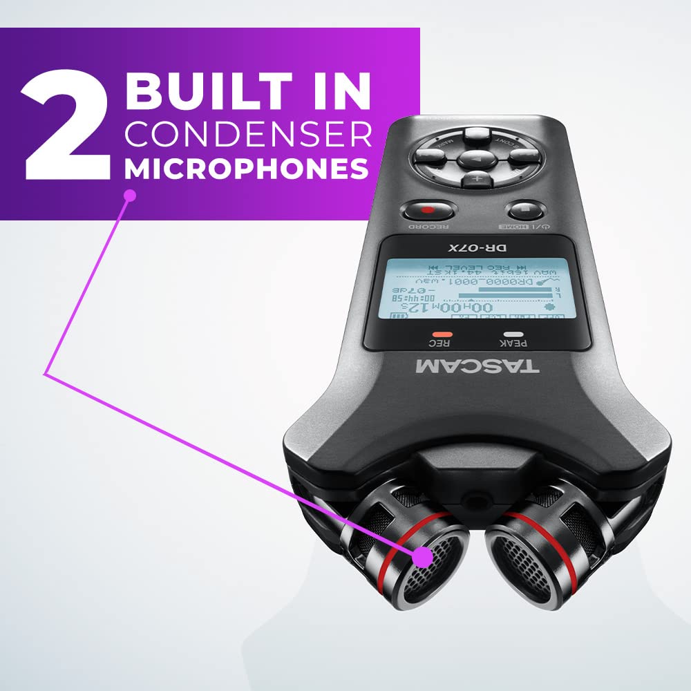Tascam Dr 07X Stereo Handheld Digital Audio Portable Recorder And Usb Audio Interface, Pro Field, Av, Music, Dictation Recorder