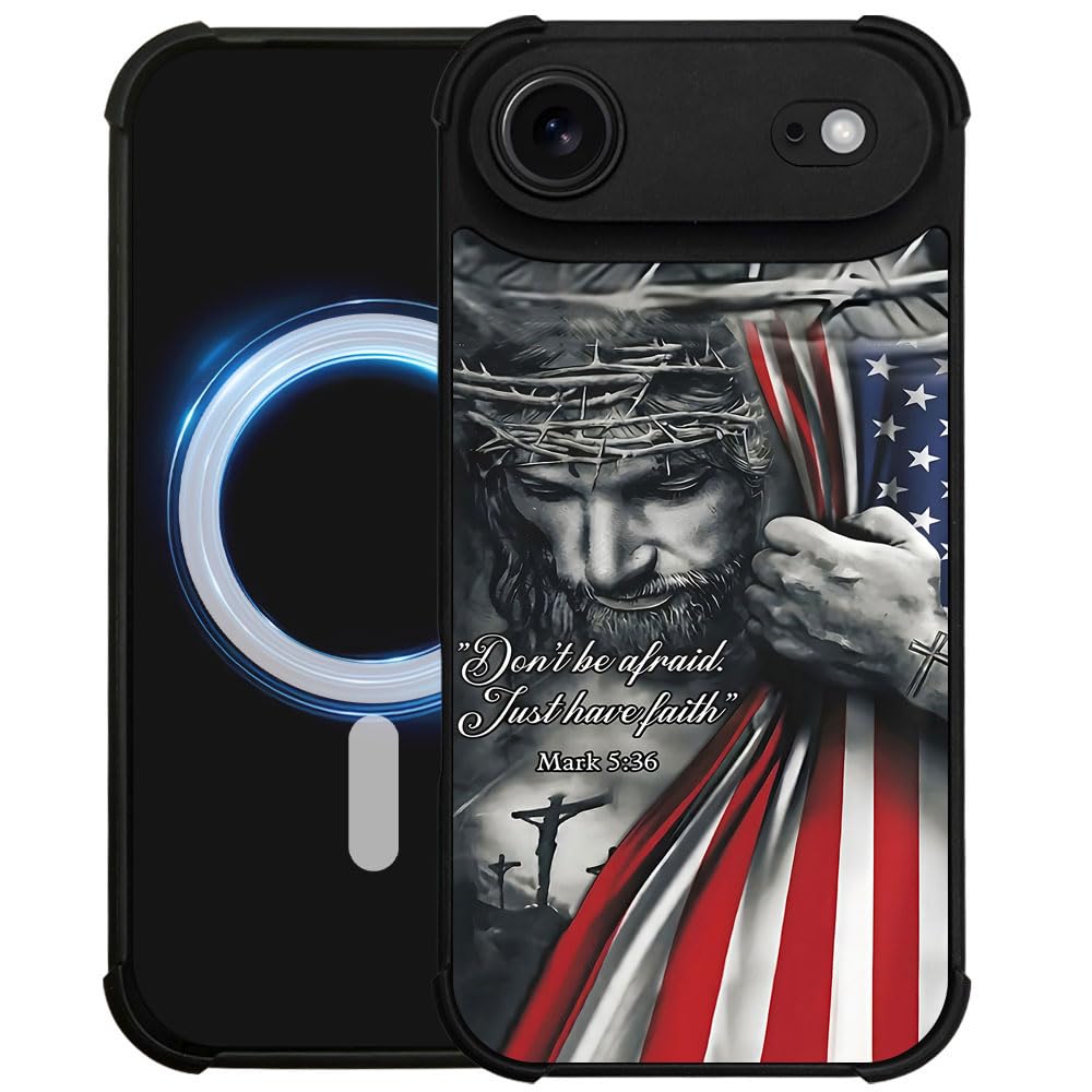DAIZAG Case for iPhone 17 Air,[Compatible with Magsafe] Air-Guard Corners Shockproof Soft Phone Cover for Boy Men Gift,Christian