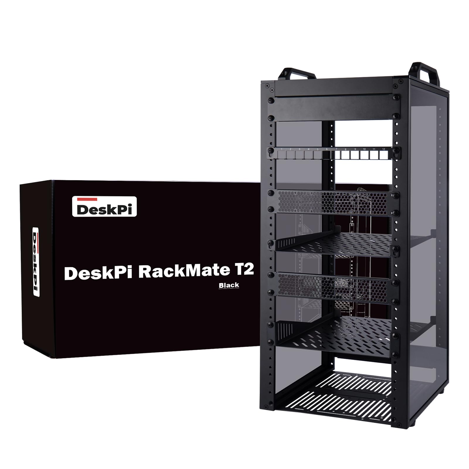 GeeekPi 12U Server Cabinet, 10 inch Server Rack for Network, Servers, Audio, and Video Equipment, DeskPi RackMate T2 Rackmount, 
