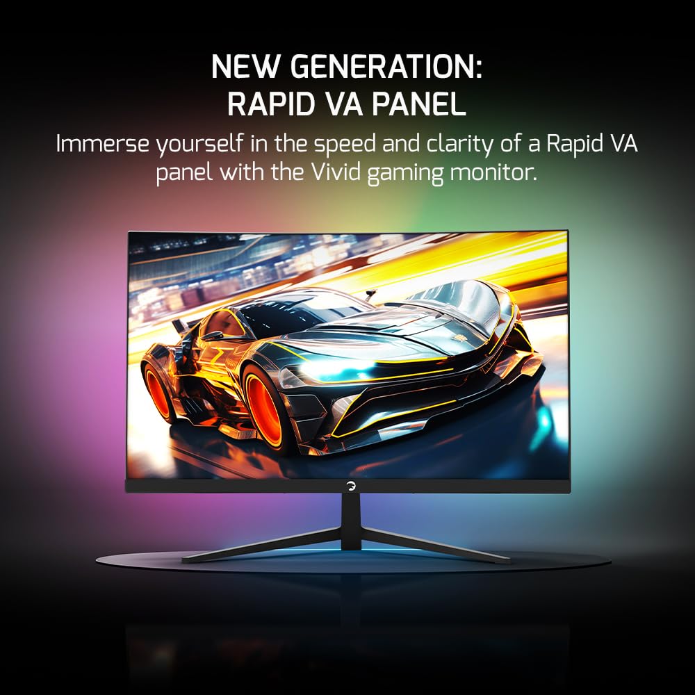 Gamepower T40 23.6 Inch Curved Gaming Monitor, 180Hz 1080P Display, 0.5Ms Response Time, Va Panel, Amd Freesync, Hdr Support, 12