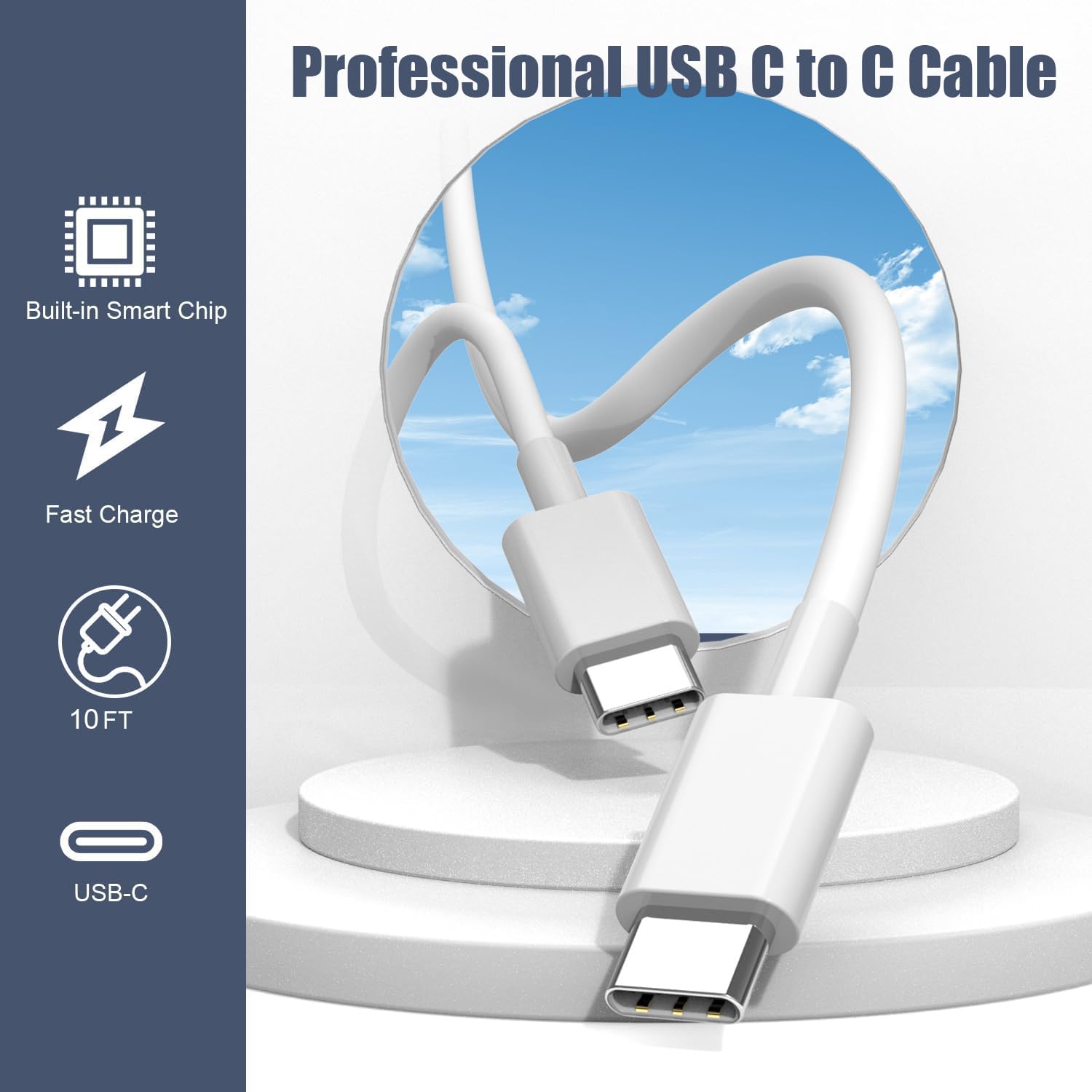 Charger For Iphone 15/15 Pro Max Charger Fast Charging, 2Pack 20W Dual Port Usb C Fast Charger Block With 10Ft Long Usb C To C C