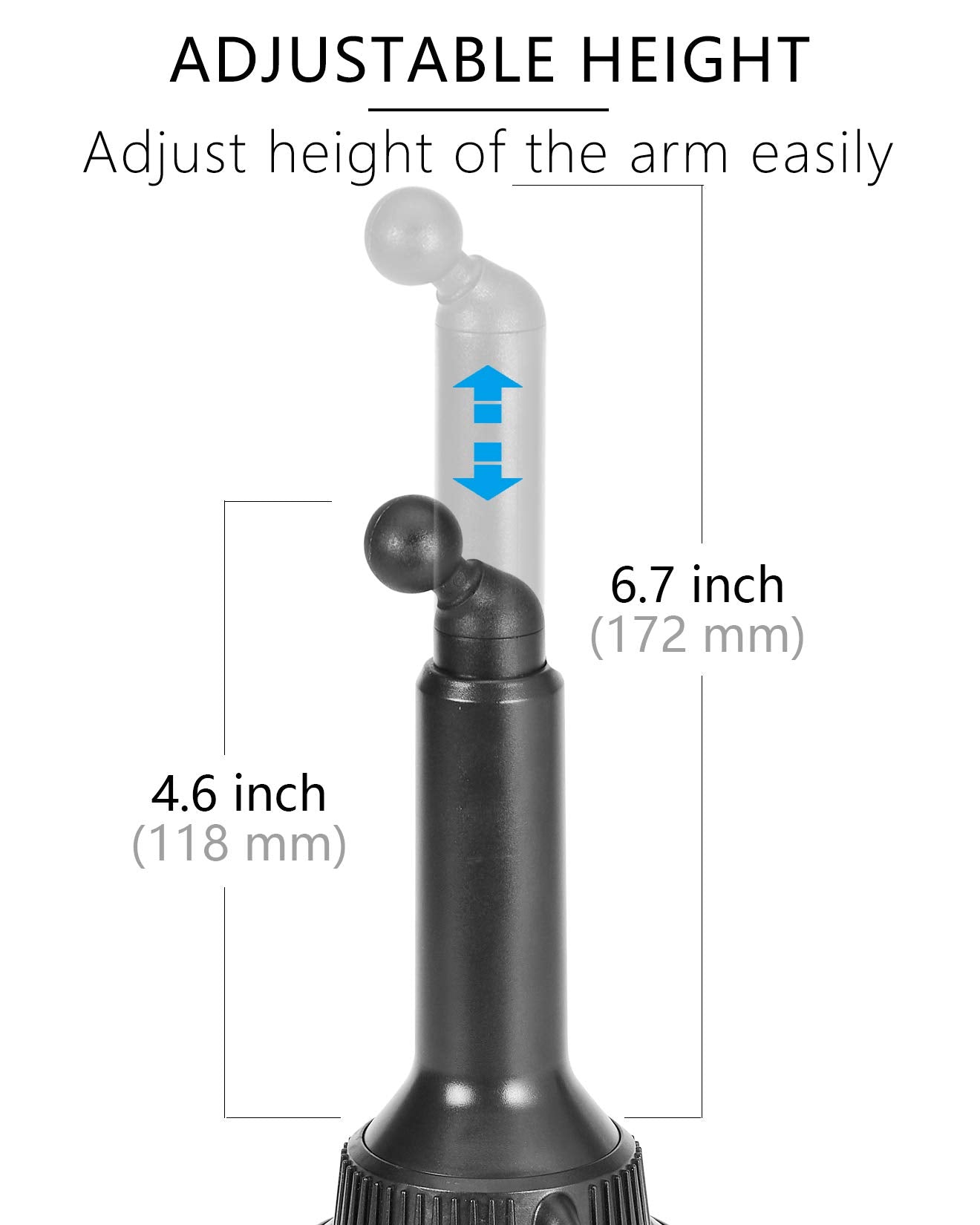 1Zero Solid Gps Cup Holder Mount For Garmin [Adjustable Arm], Replacement Car Truck Cupholder Ball Mount Compatible With Garmin Nuvi Drivesmart Rv Dezl Drive Zumo Driveassist Driveluxe Navigator