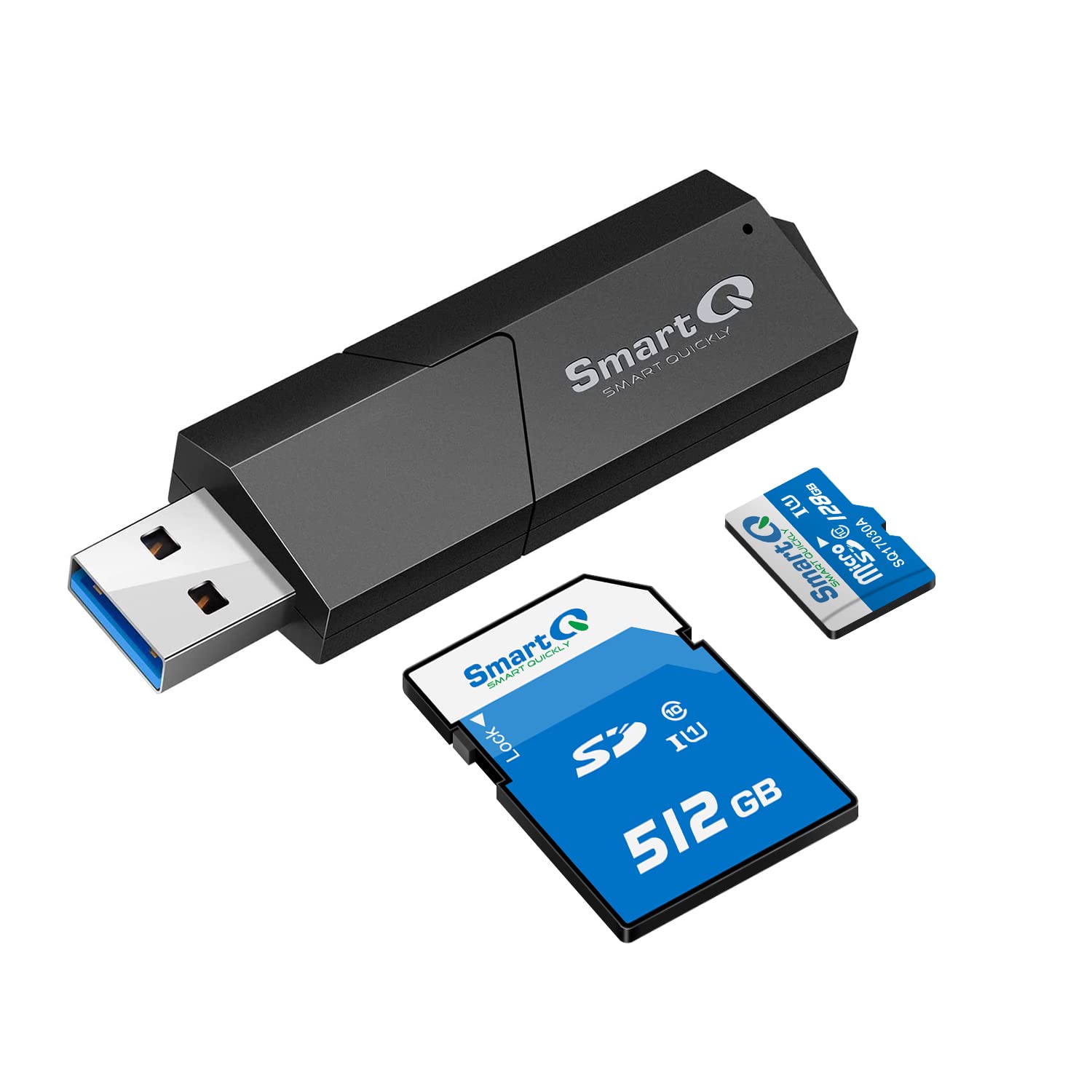 Smartq C307 Usb 3.0 Portable Card Reader For Sd, Sdhc, Sdxc, Microsd, Microsdhc, Microsdxc, With Advanced All In One Design