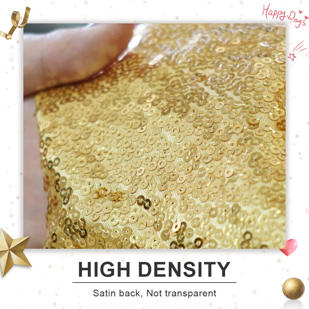 Partydelight Gold 6Ft X 8Ft Sparkly Sequin Backdrop Curtains For Wedding, Party, Room Decorations.