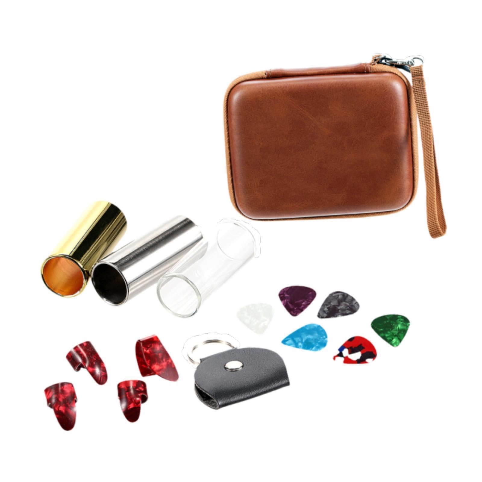 Zoomella Metal And Glslides Finger Pick And Thumb Pick For Electric Bacoustic 60Mm|Slides|Musical Instruments & Gear