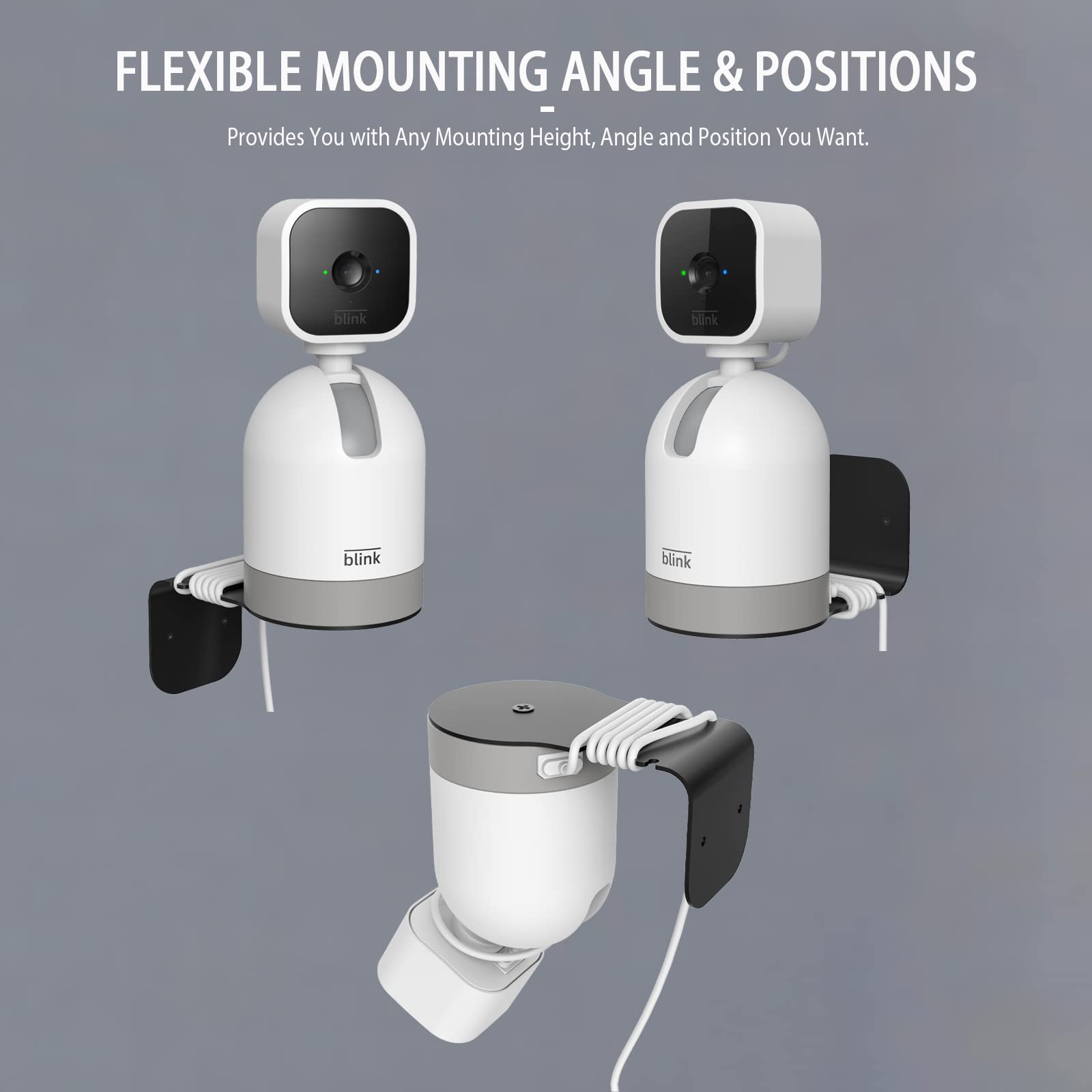 Puuuci Wall Mount For Blink Mini Pan Tilt Camera   Blink Mini Pan Tilt Camera Black Stainless Steel Wall Mount Bracket/Holder Fo