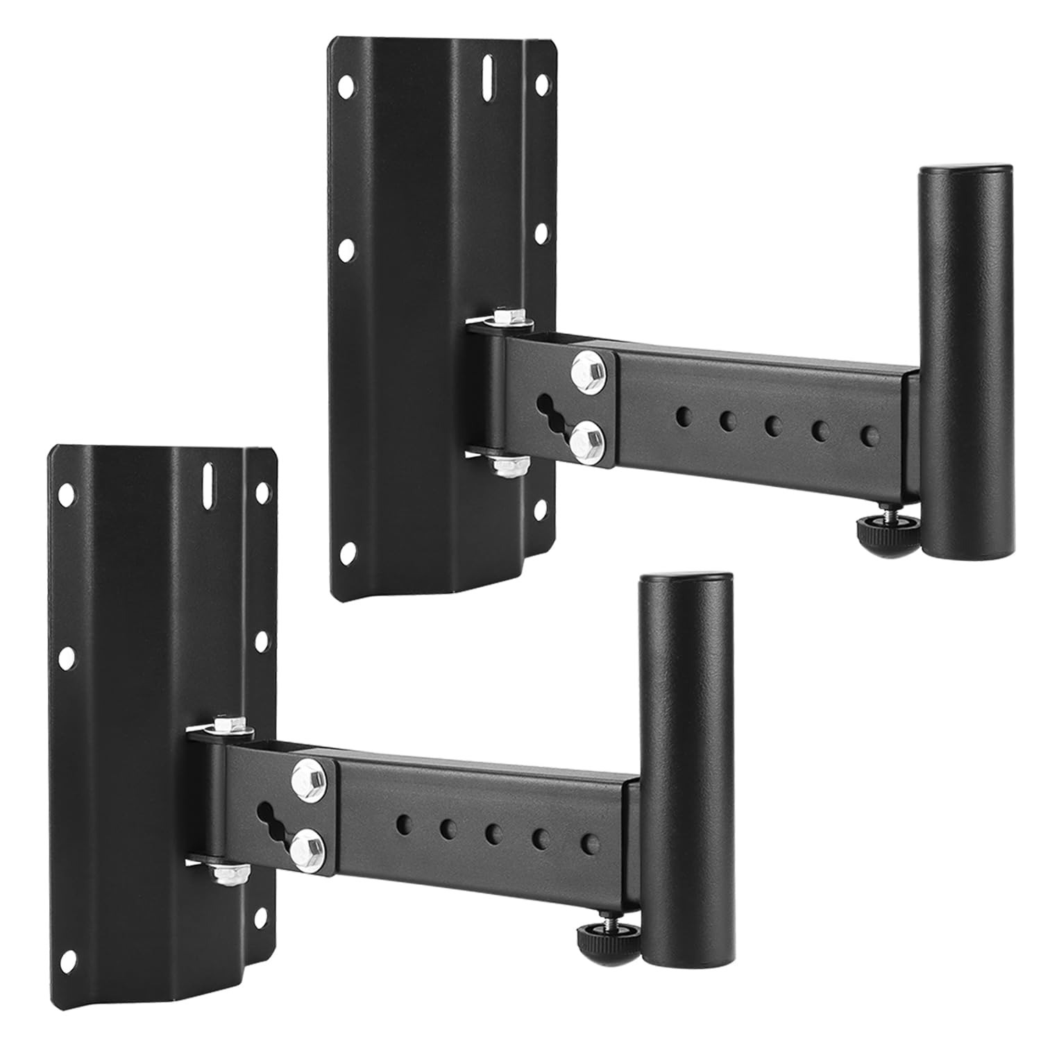 QWORK HeavyDuty Speaker Brackets, 2 Pack DJ & PA Speaker Bracket, Wall Mount Speaker Stand, Adjustable PA Speaker Mount Bracket