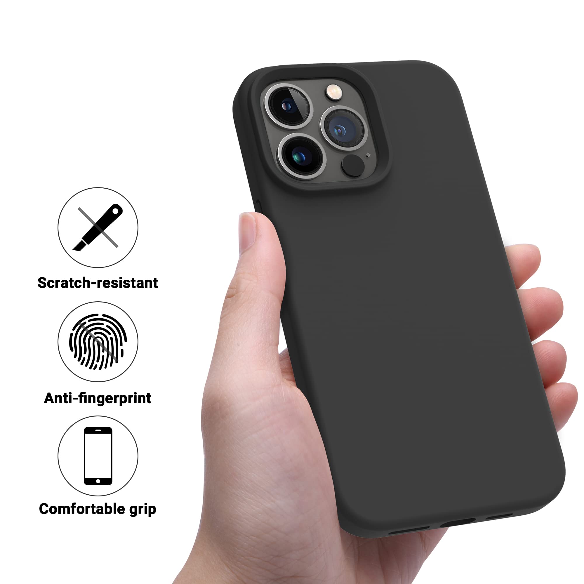 Otofly Designed For Iphone 14 Pro Case, Silicone Shockproof Slim Thin Phone Case For Iphone 14 Pro 6.1 Inch (Black)