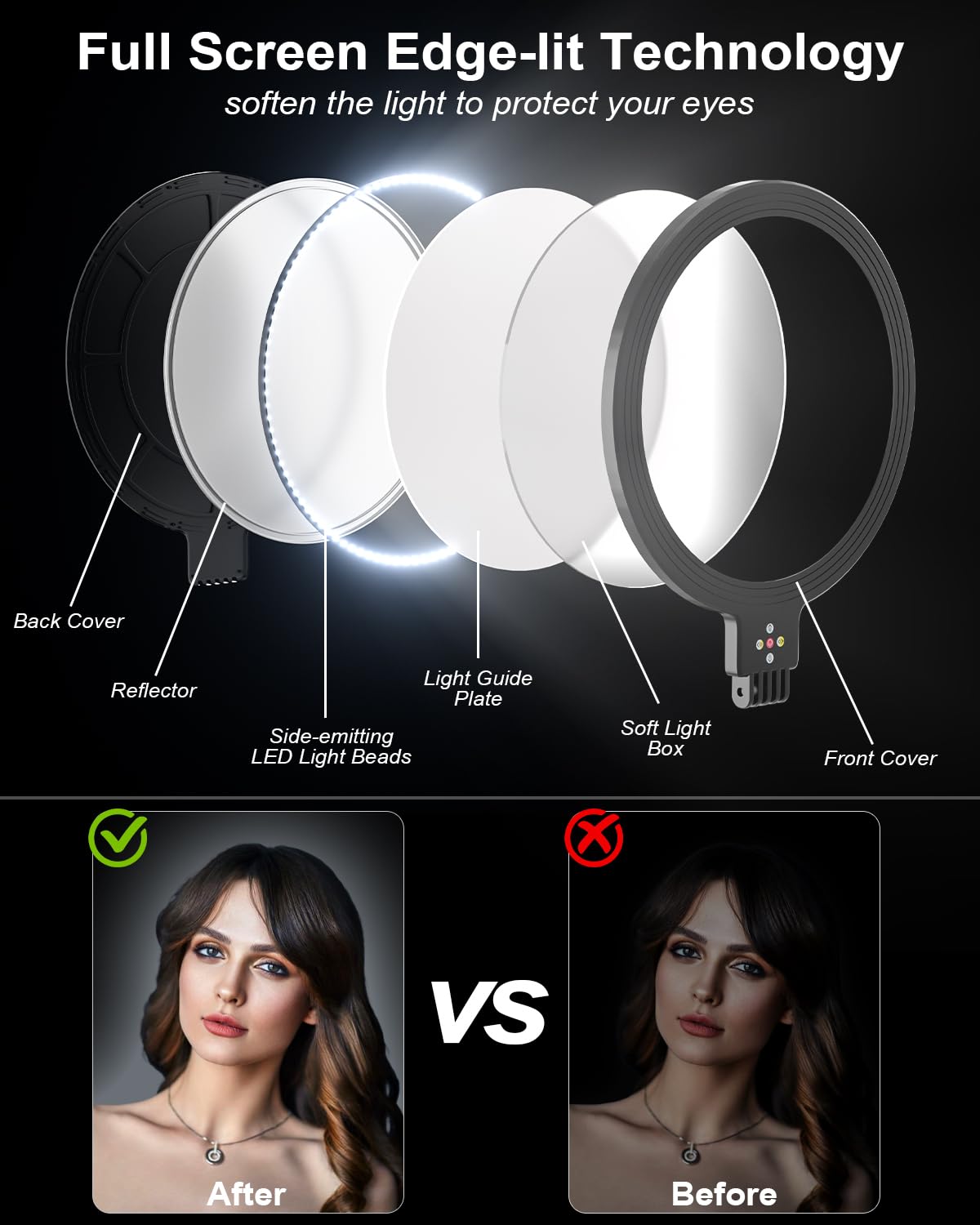 Mmcrz 2Pack Large Ring Light With 60'' Tripod Stand, 6500K Professional Full Screen Big Ring Light For Selfie, Studio Video Phot