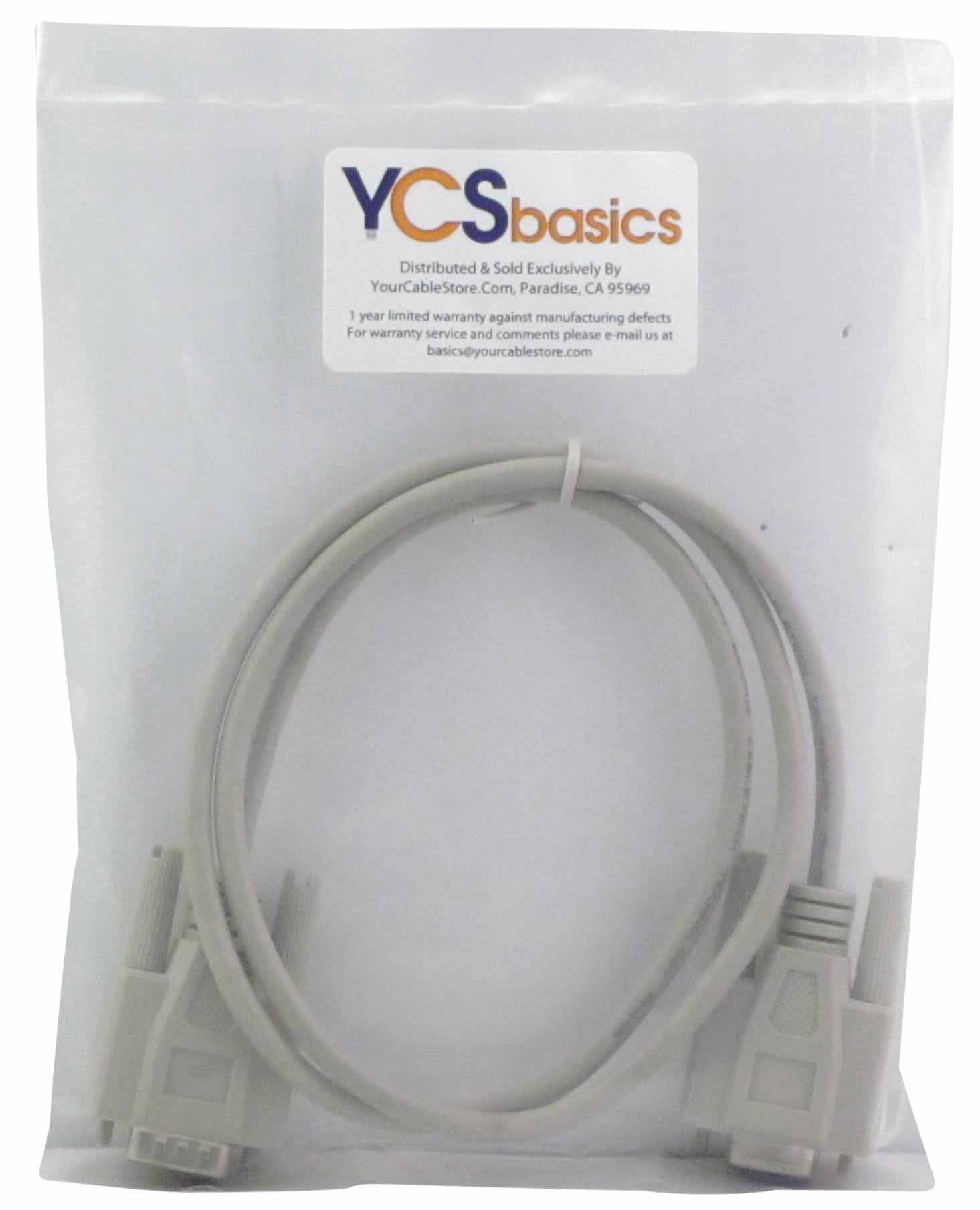 Ycs Basics 3 Foot Db9 9 Pin Serial / Rs232 Male/Female Extension Cable