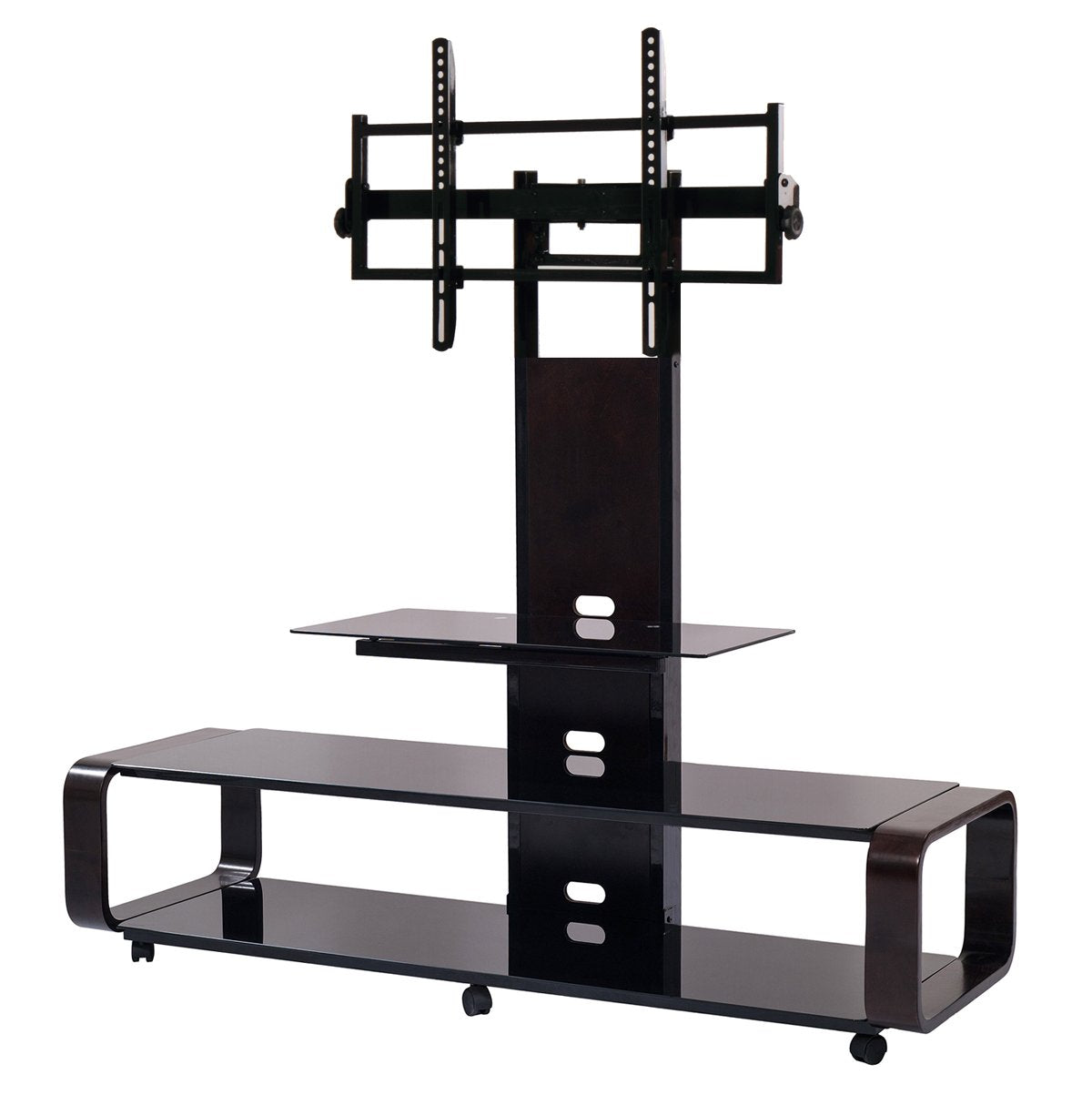 Transdeco Td685Es Tv Stand With Mount & Wheel For 35-85 Inch Tv, Espresso/Black