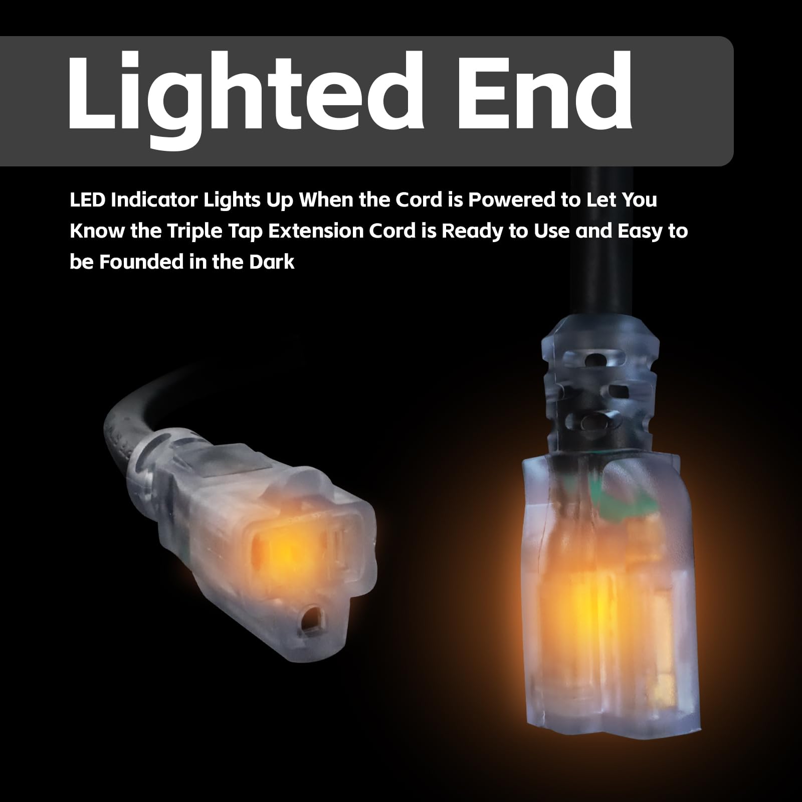 Ultra Explorer Indoor Extension Cord Waterproof 3 Ft, 12 Gauge Heavy Duty Black Extension Cord Sjtw, Flexible Cold Resistant 3 P