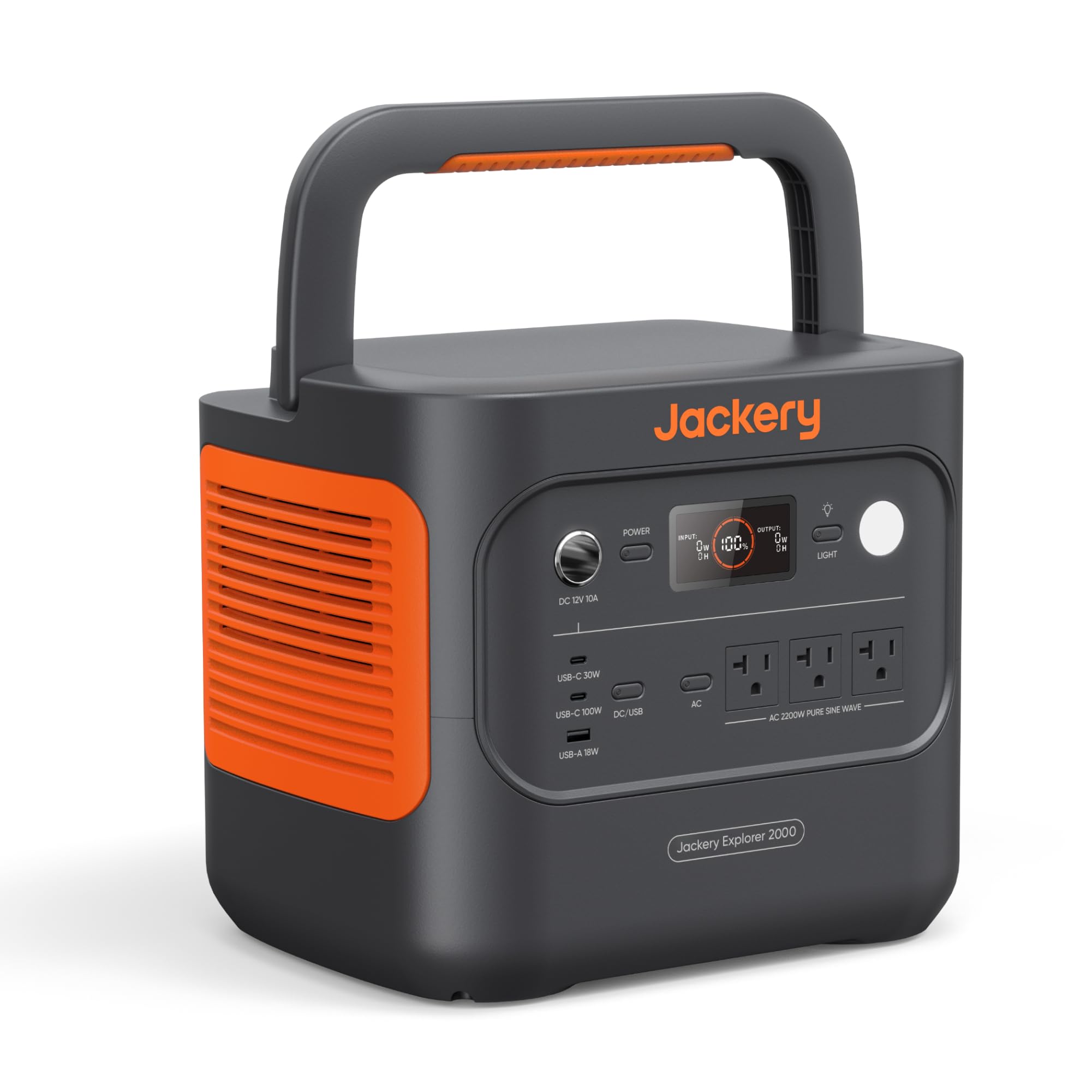 Jackery Explorer 2000 V2 Portable Power Station, 2042Wh Lifepo4 Home Backup Battery, 2200W Solar Generator, Usb C Pd 100W Fast C