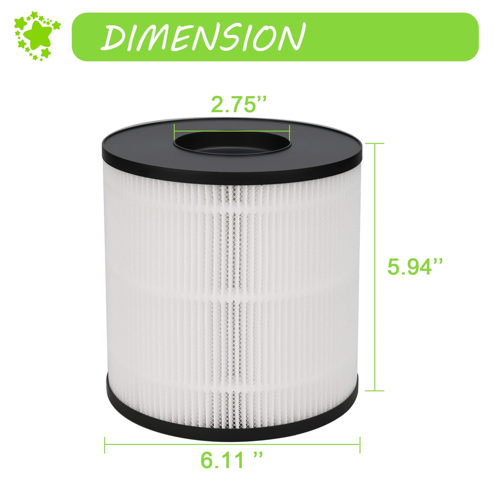 2 Pack 3389 Filter Replacement Compatible With Bissell For Myair + And For Myair Hub 2905A & 3179A, Part Number 3389 (3 In 1 Rep