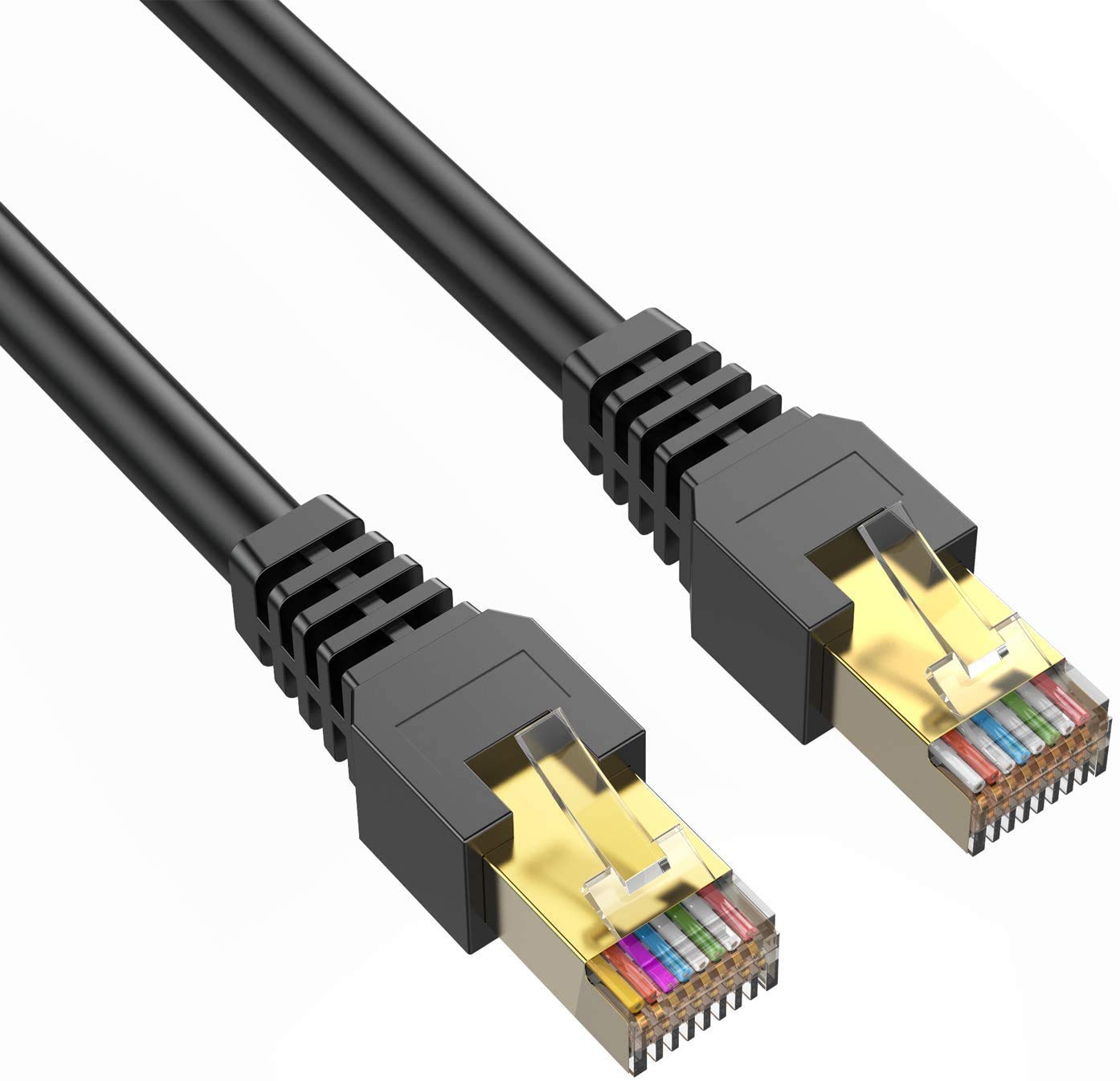 Cat7 Ethernet Cable 3Ft,Cat7 3Ft 15Ft 25Ft 50Ft 100Ft 125Ft 150Ft 175Ft 200Ft 225Ft 300Ft 330Ft 400Ft Shielded Grounded Uv Resistant Waterproof Buried Able Network Cord With Ofc For Modem, Router